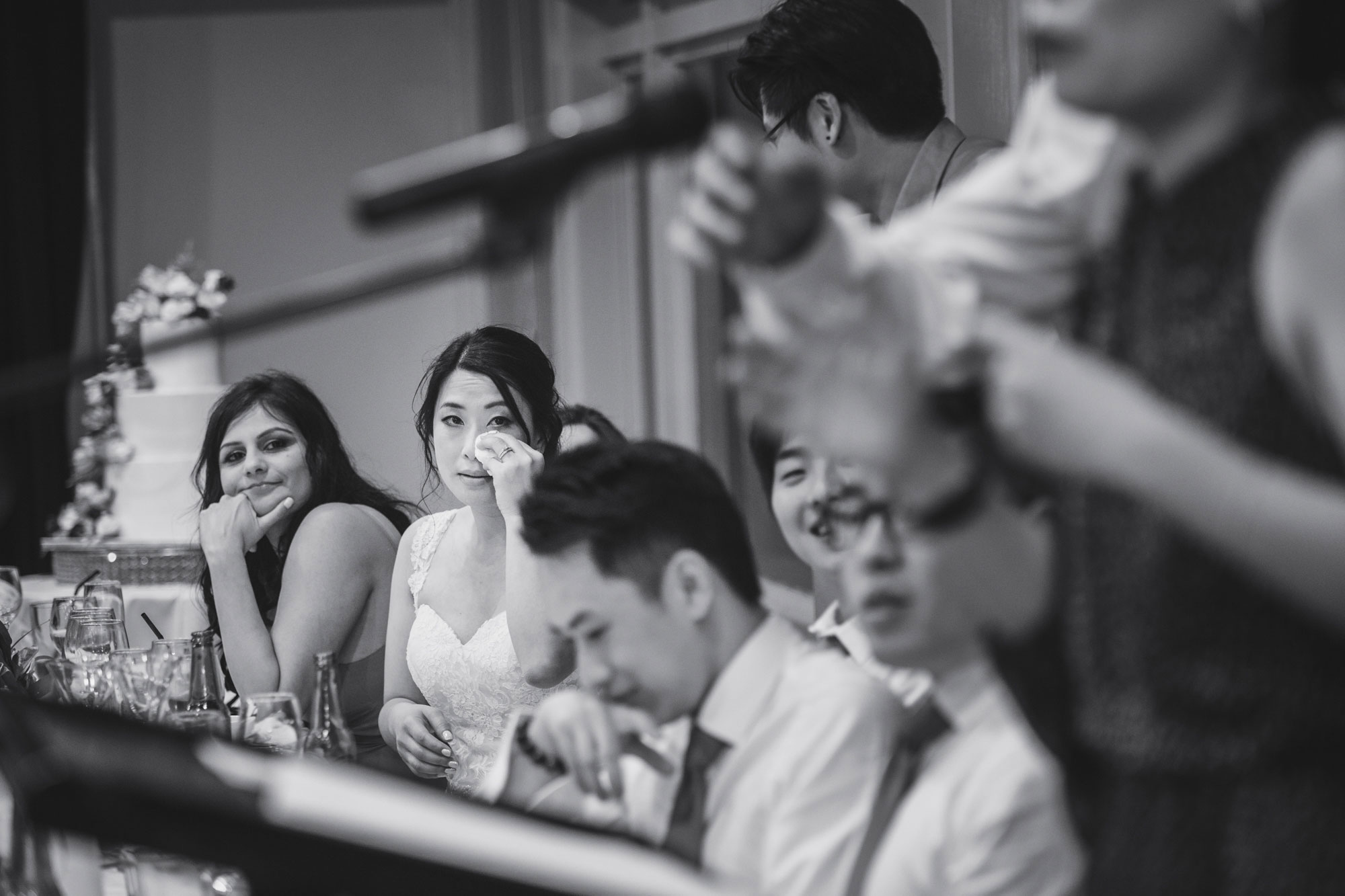 bride crying during speech