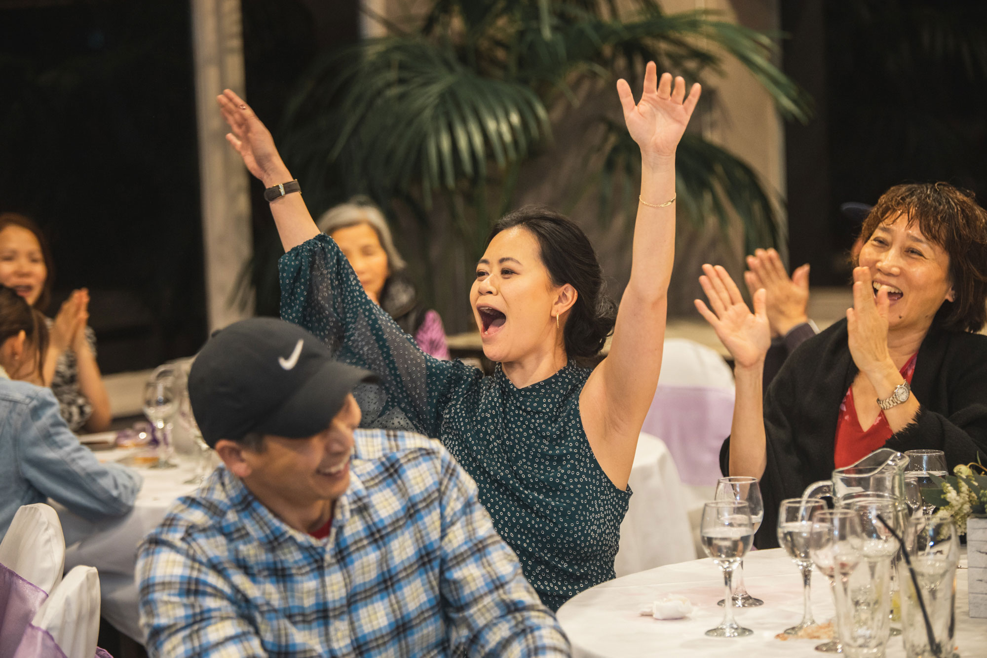 sister of the groom having fun