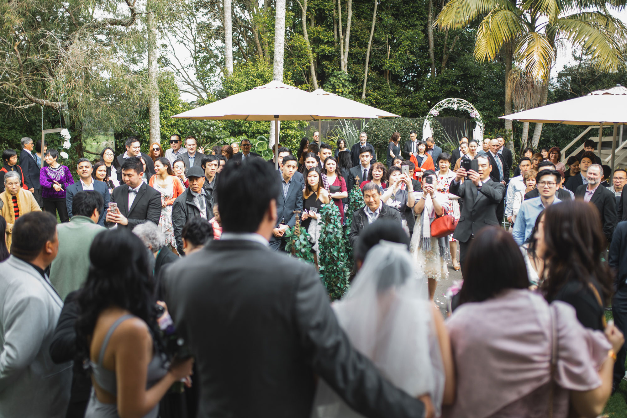 wedding guests at sorrento in the park