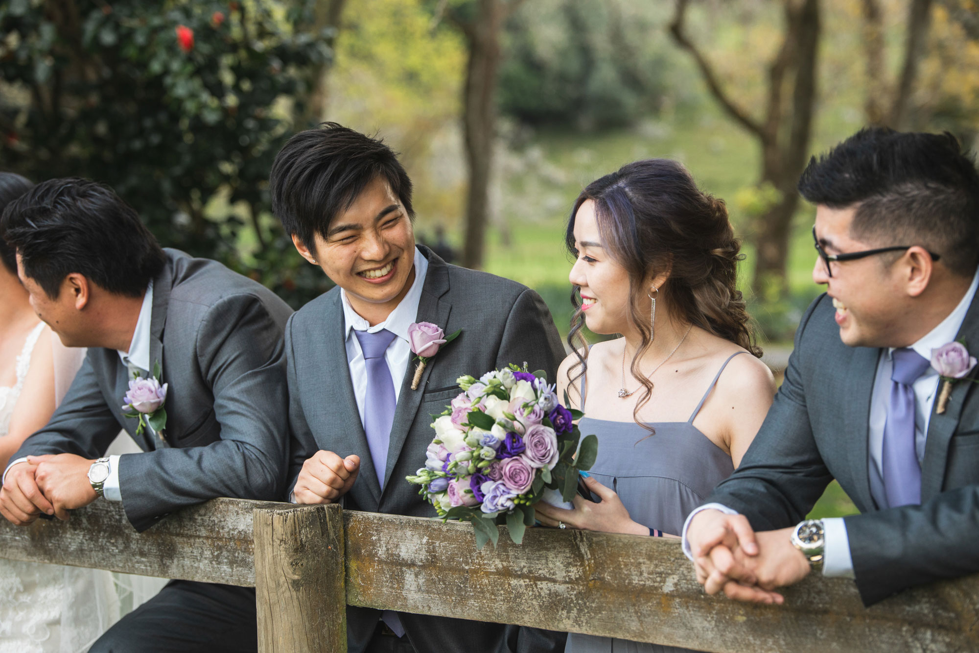 wedding party photos at cornwall park