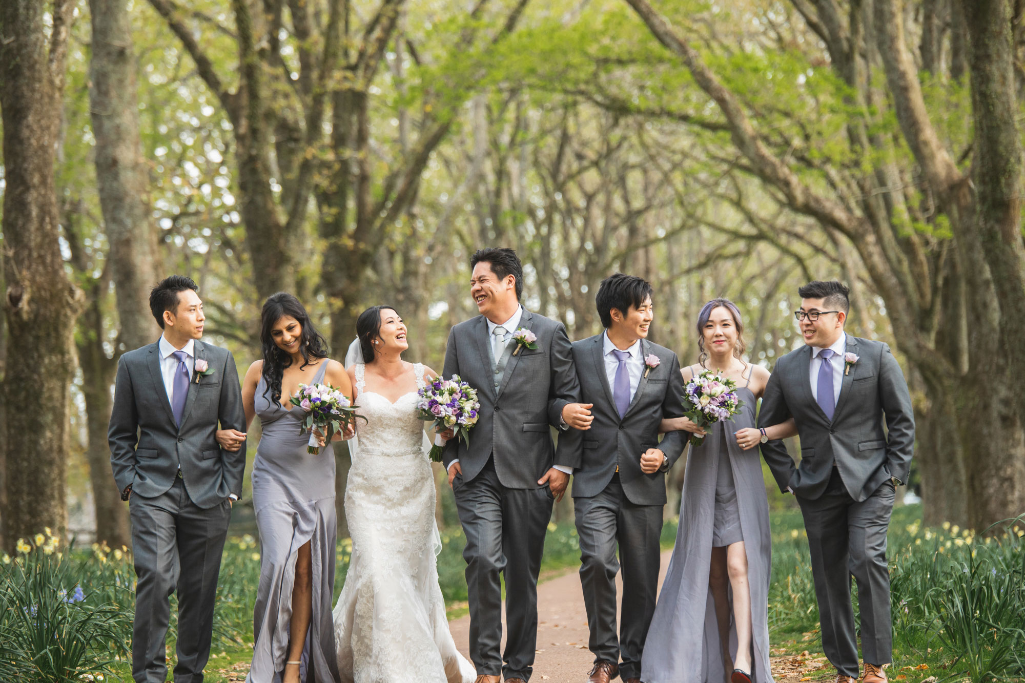 cornwall park wedding party photo