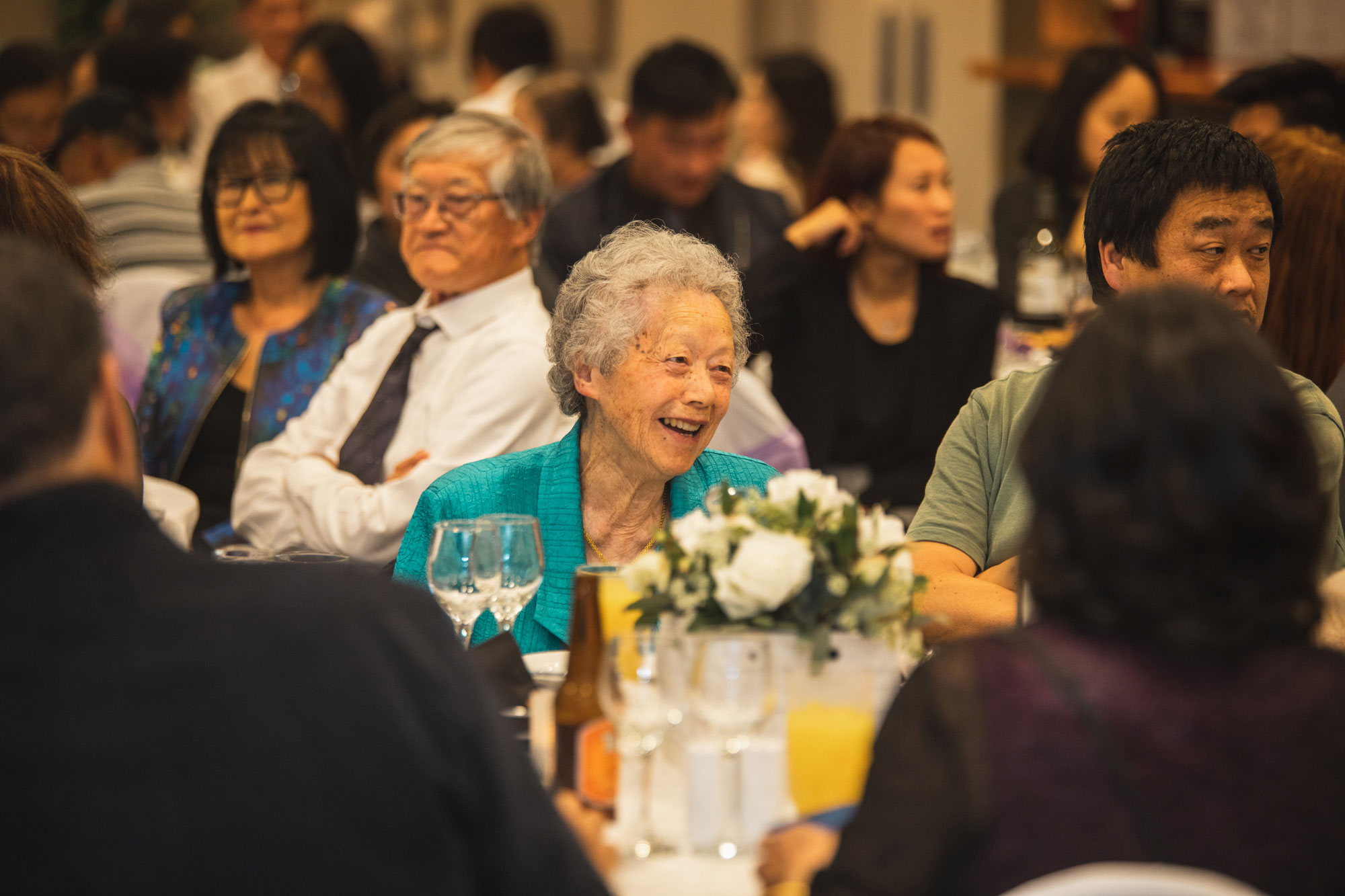 family of the bride having fun