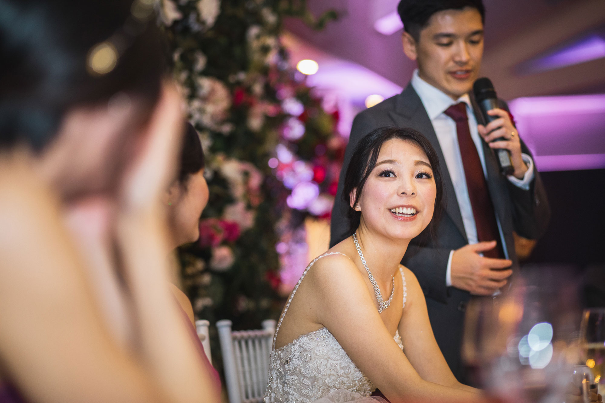 bride at the reception