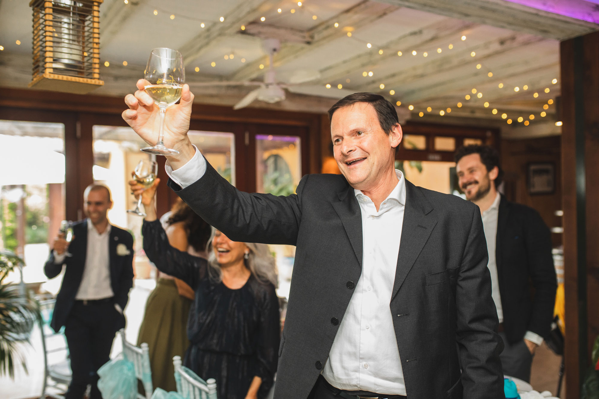 auckland wedding guests toasting