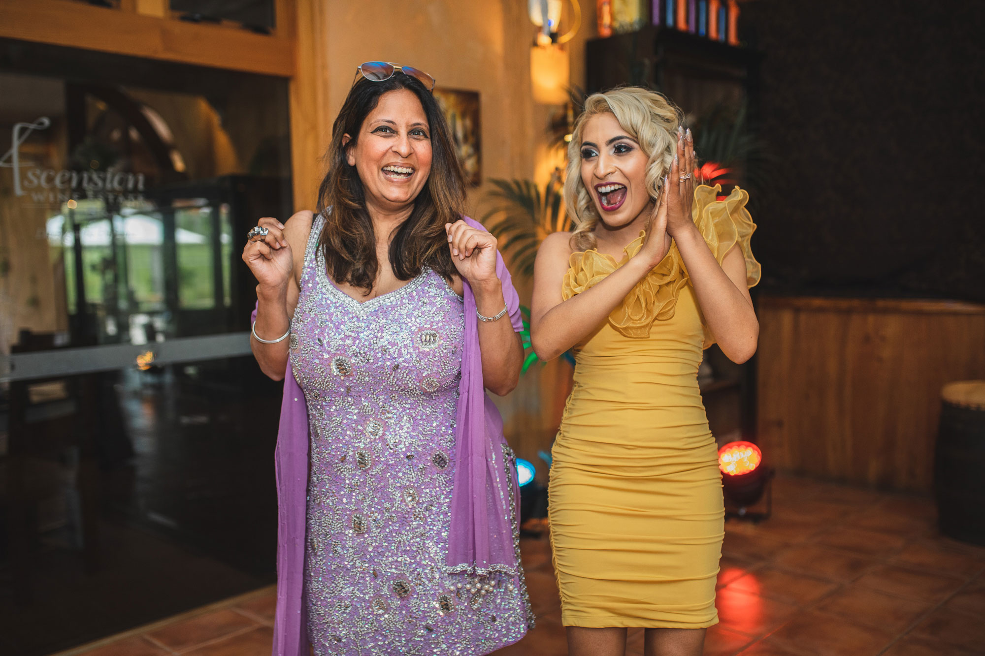 auckland wedding bride and guest dancing