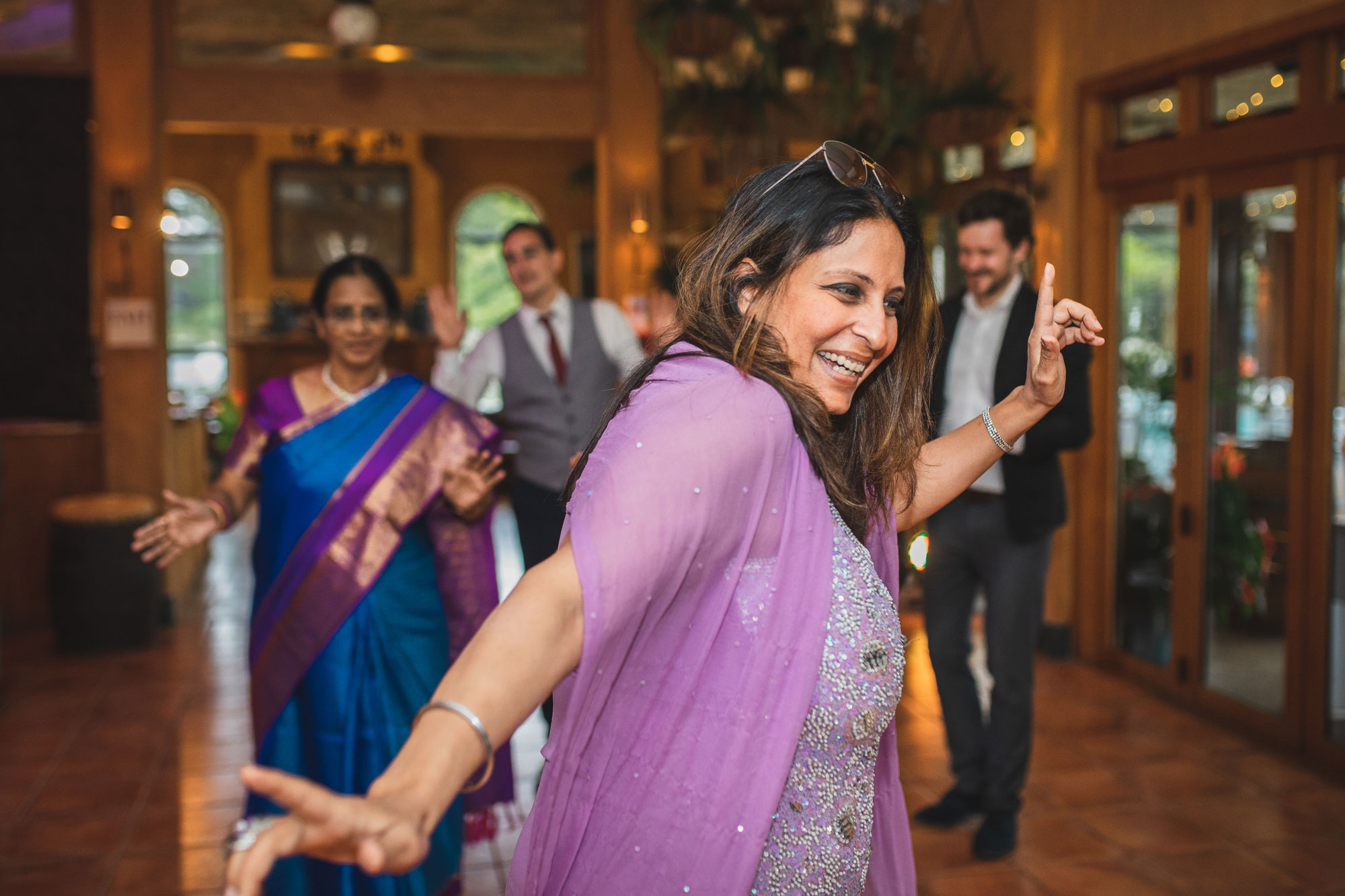 wedding guests enjoying