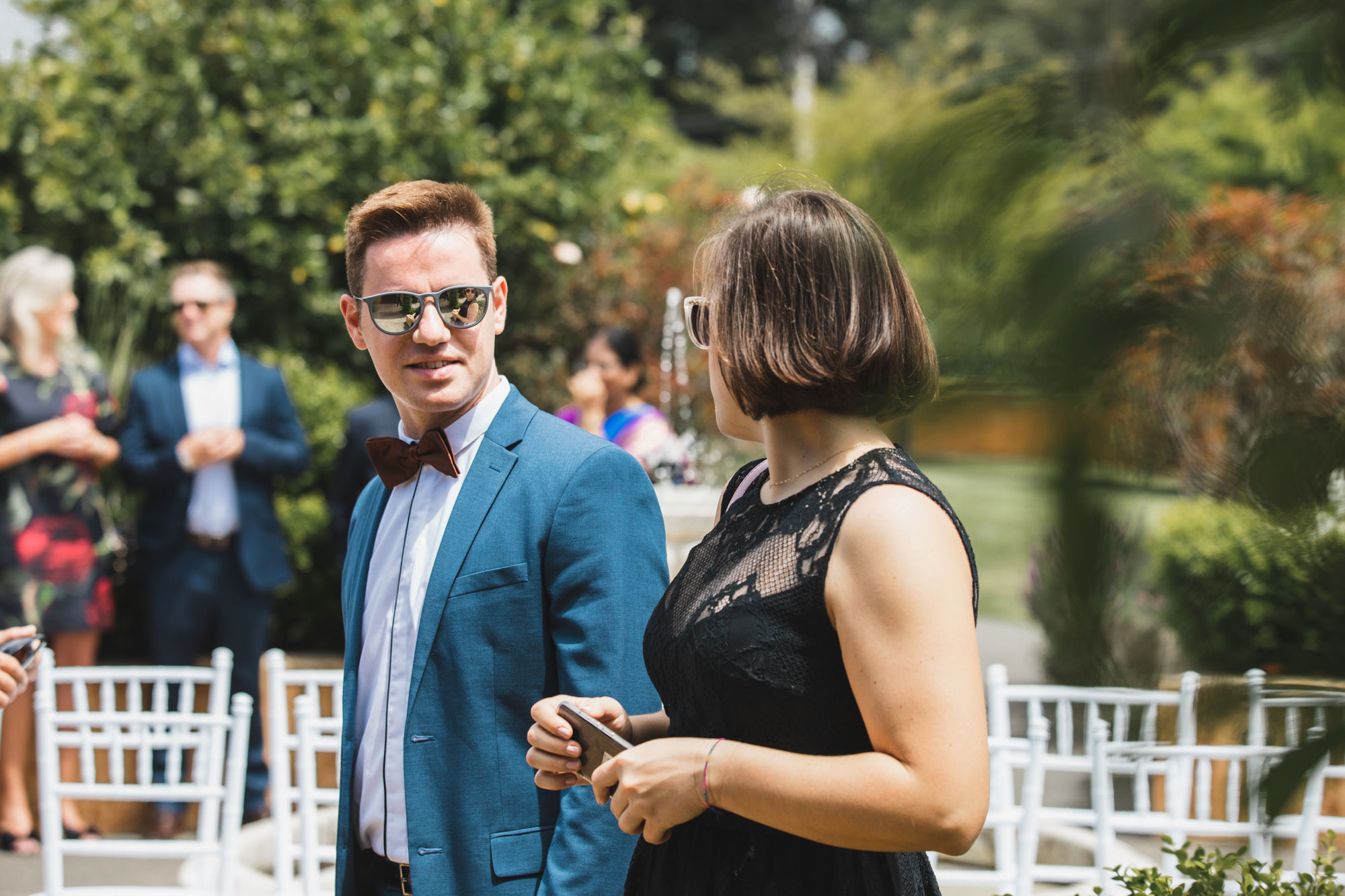 auckland wedding guests talking