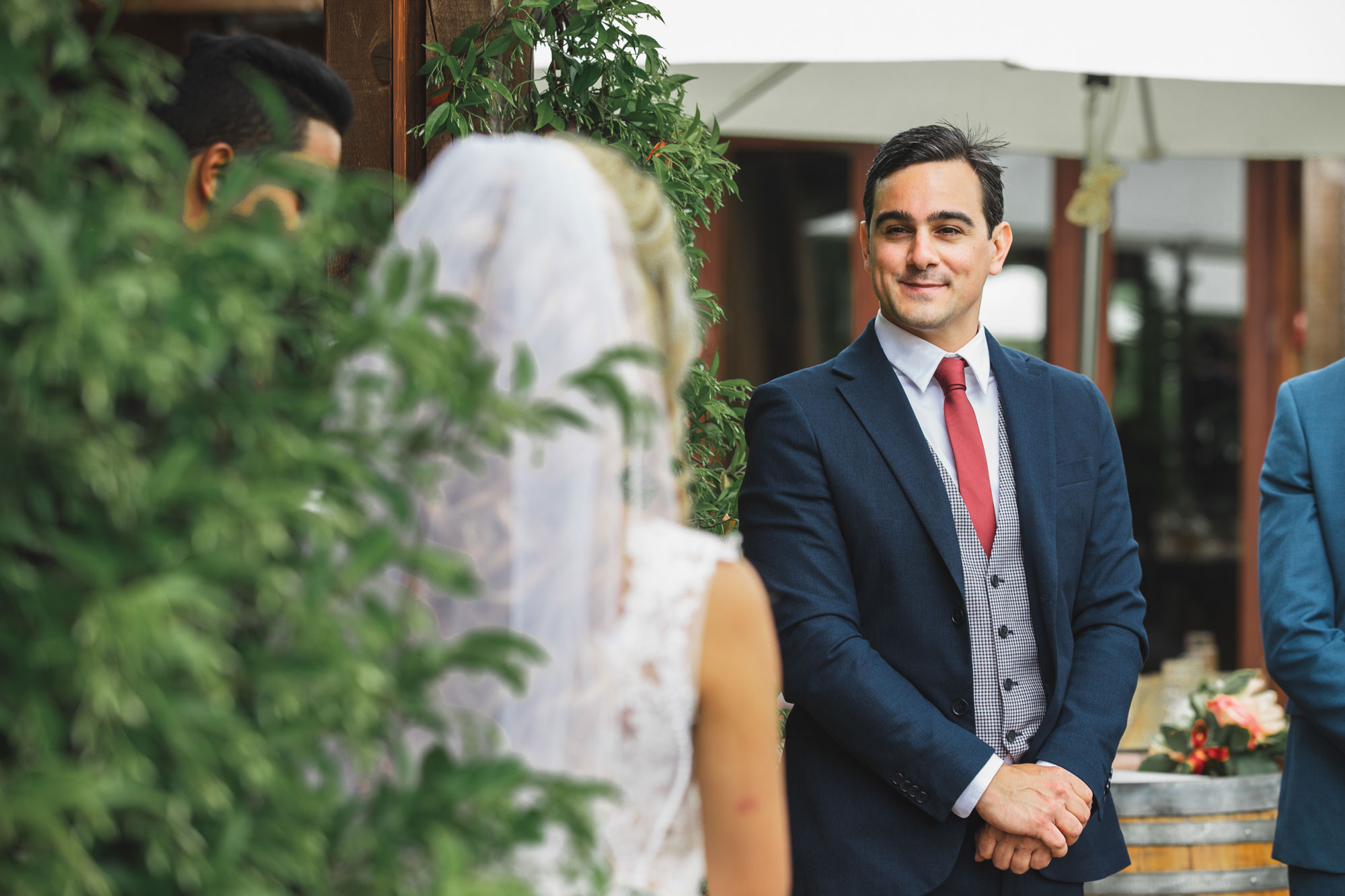 auckland wedding groom smiling