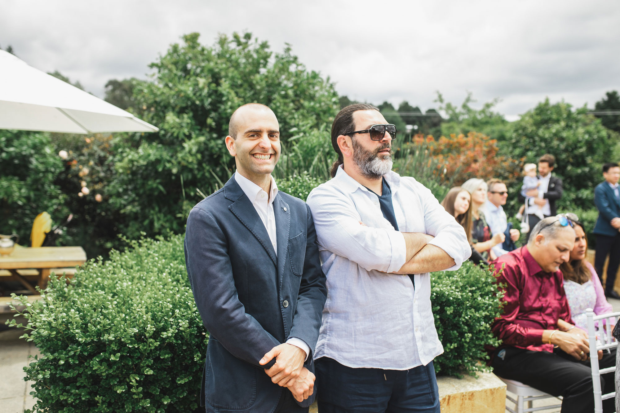 auckland wedding guests laughing and smiling