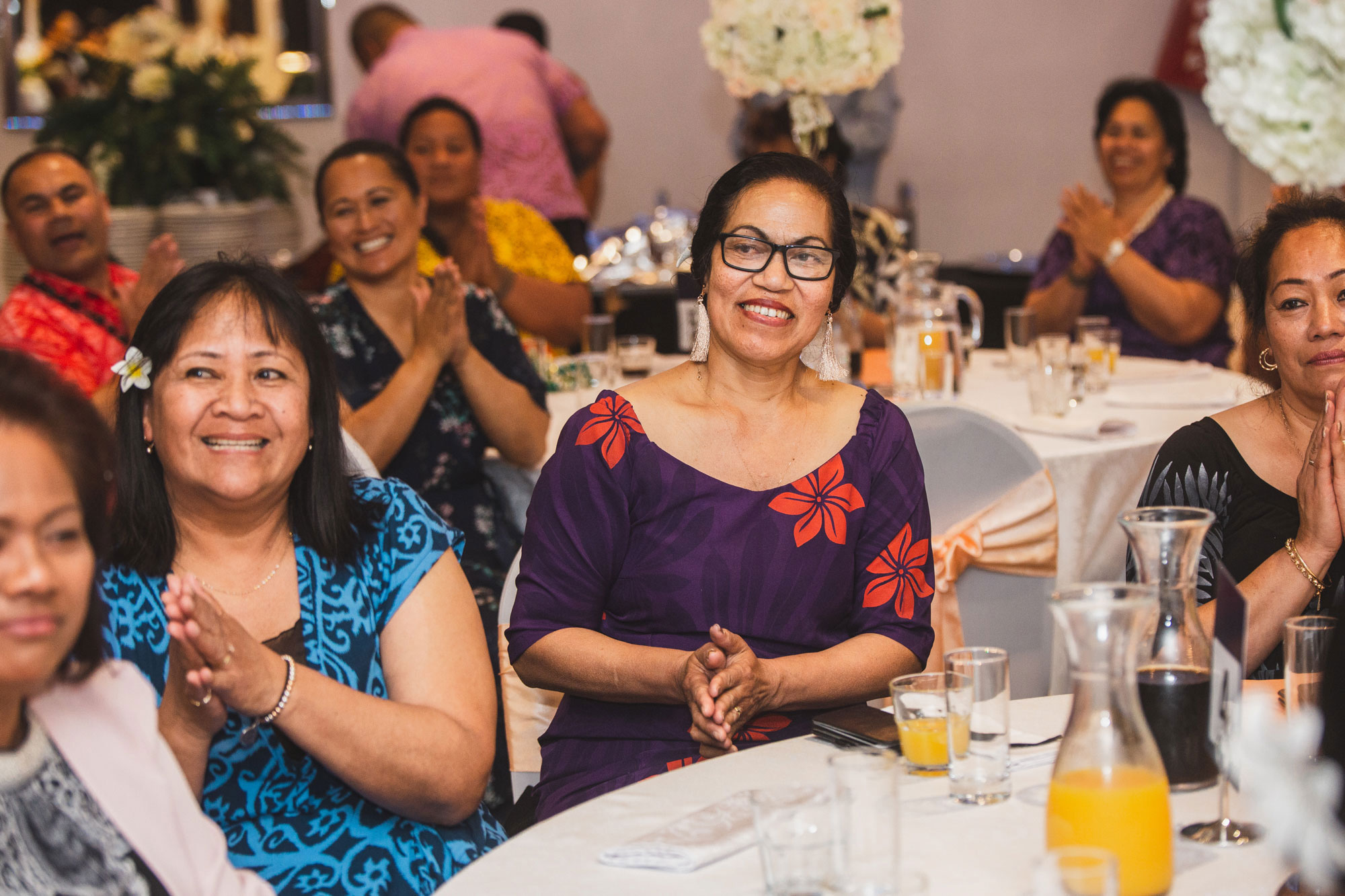 wedding guest welcoming bridal party