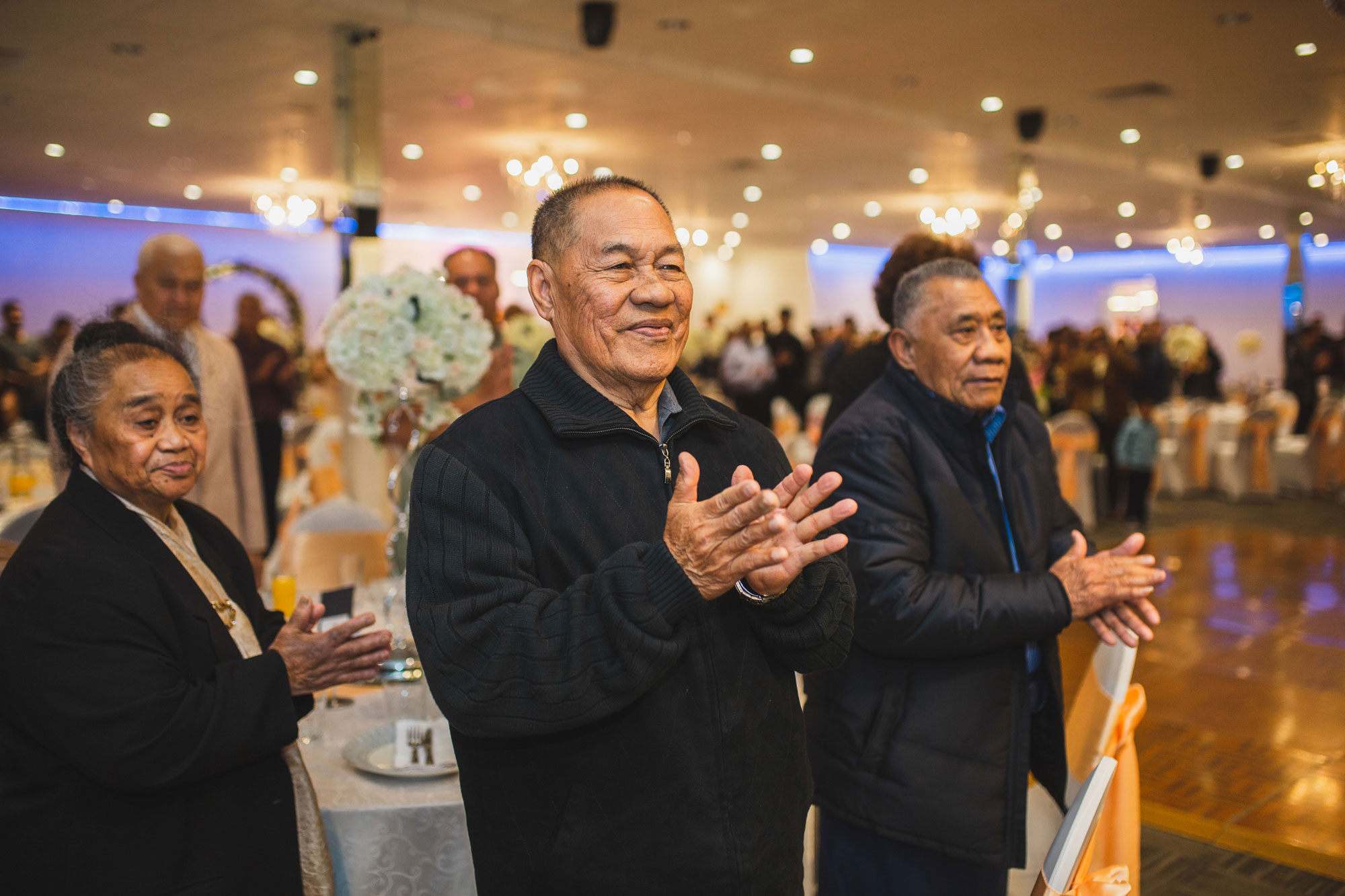 wedding guests clapping