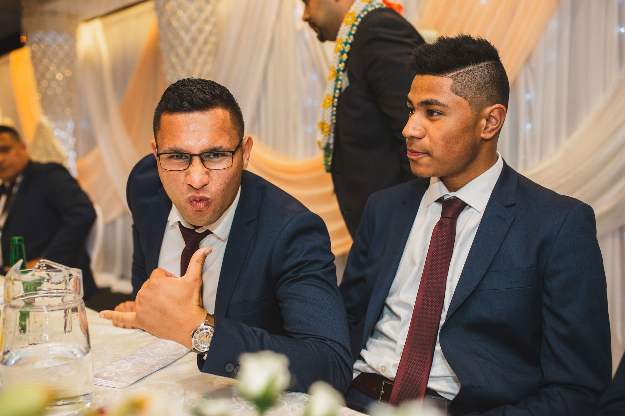 groomsman looking at the camera