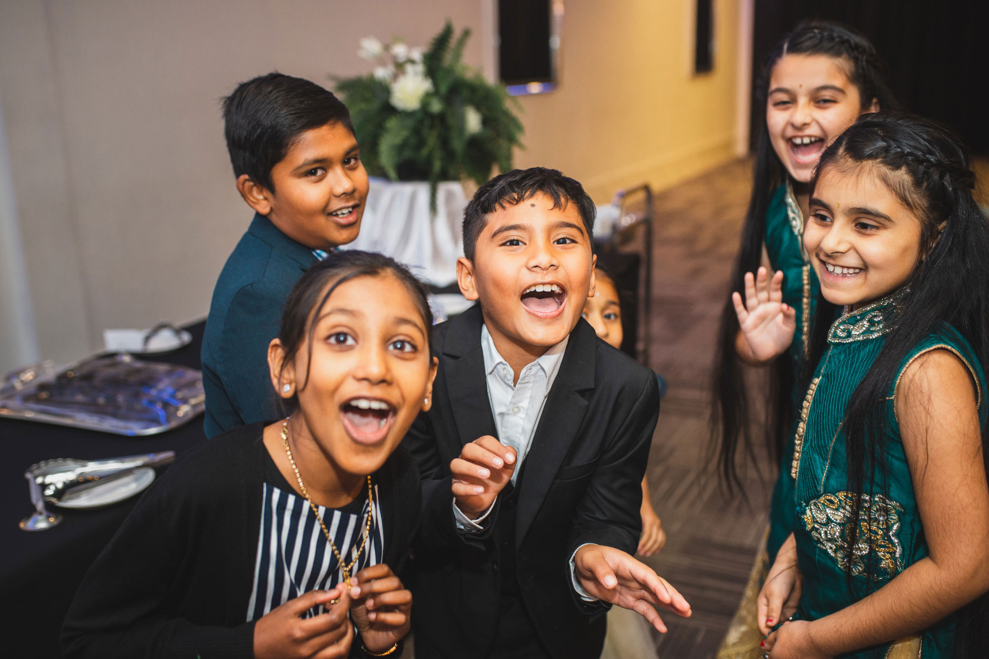 children having fun at the wedding