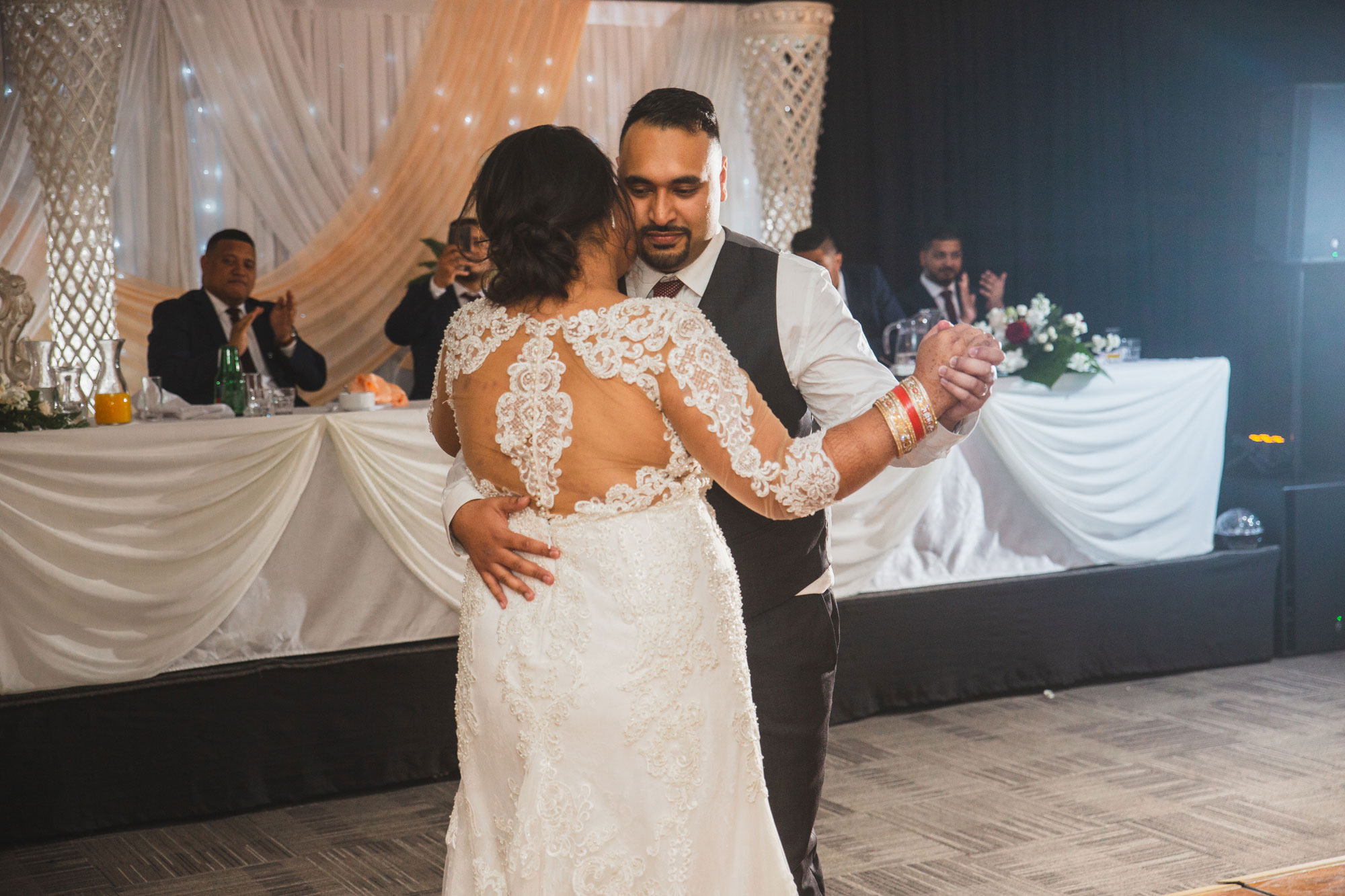 bride and groom first dance