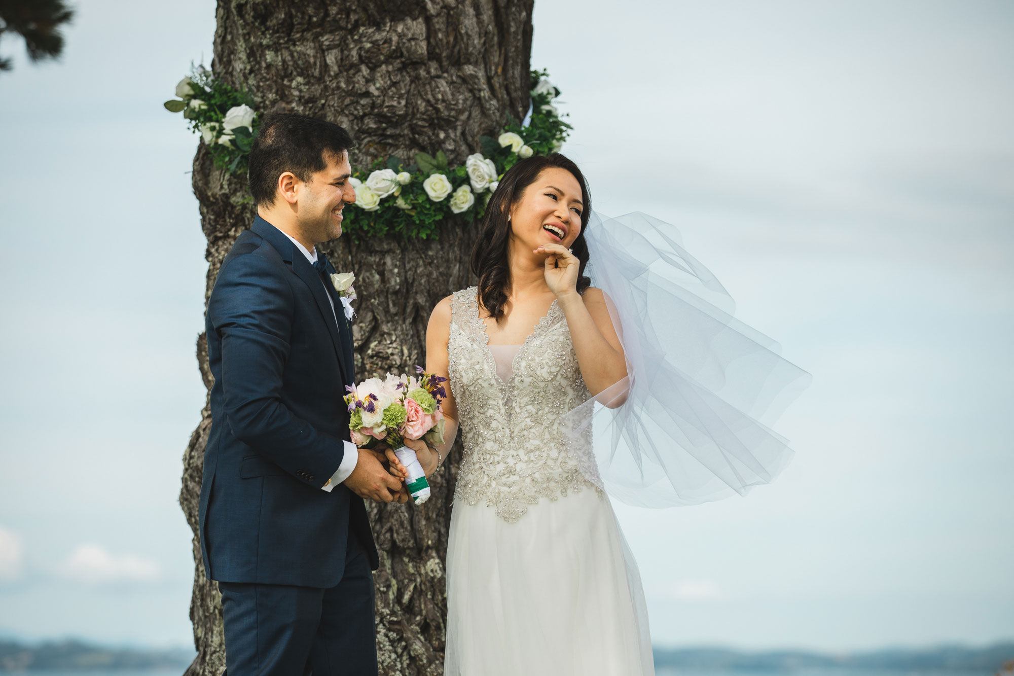 auckland wedding bride smiling