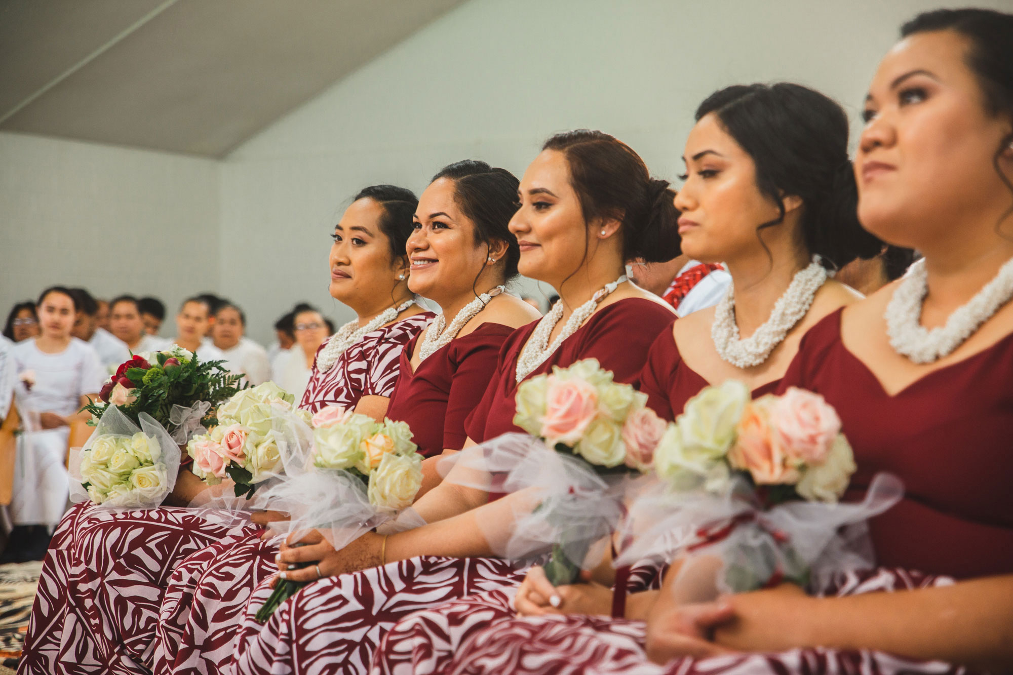 bridesmaids smiling