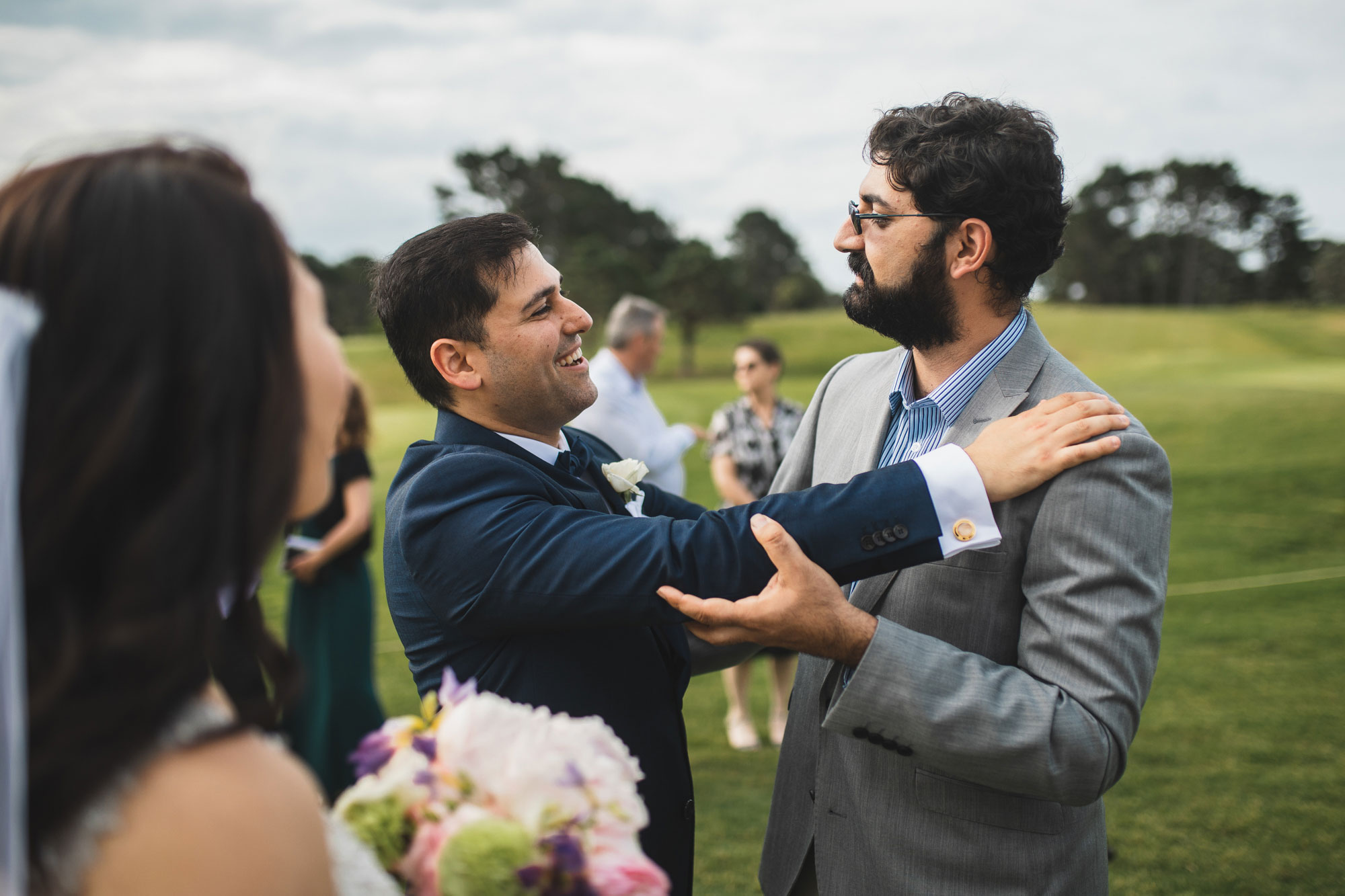 auckland wedding groom and friend