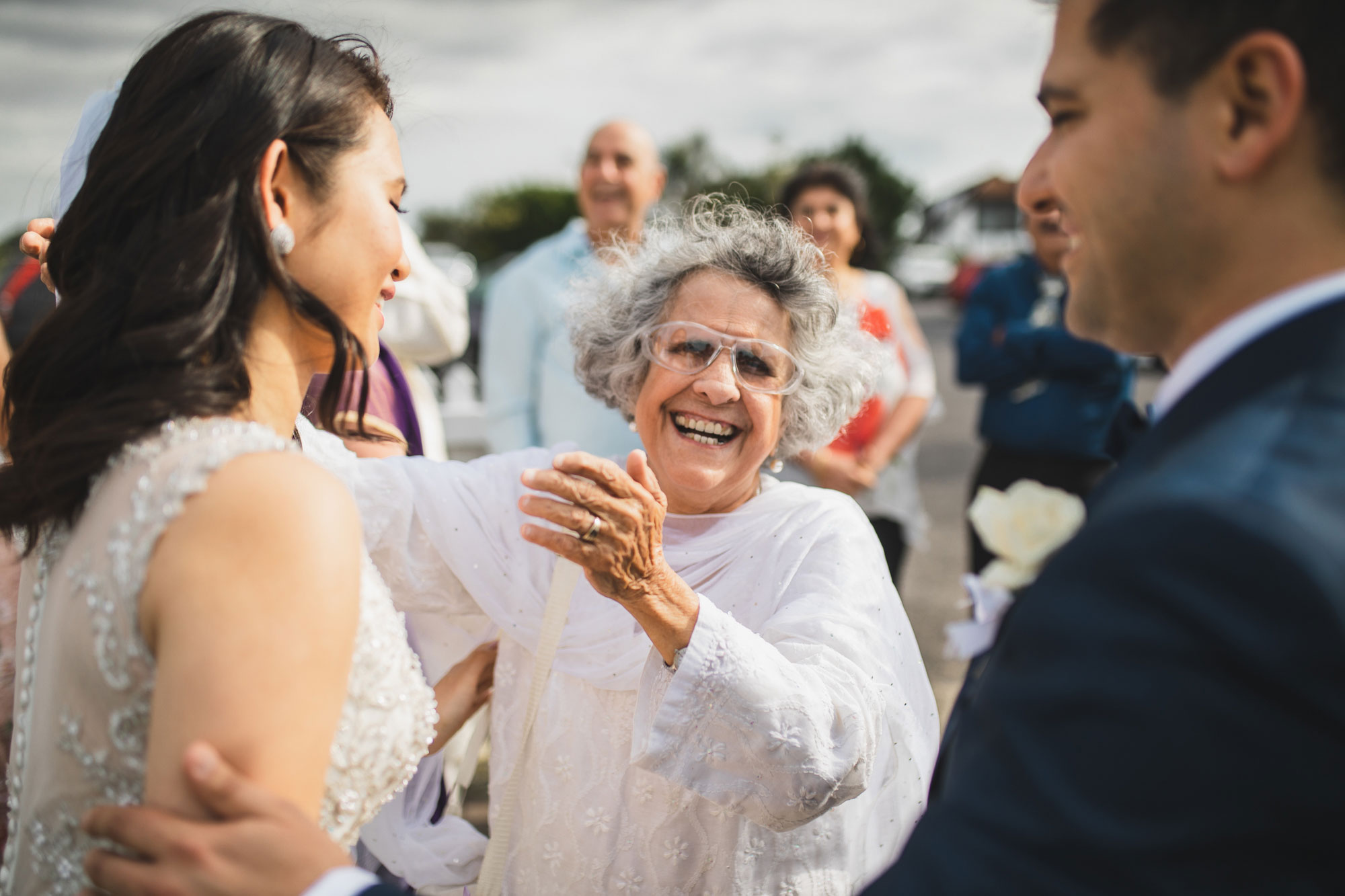 auckland wedding nanna smiling