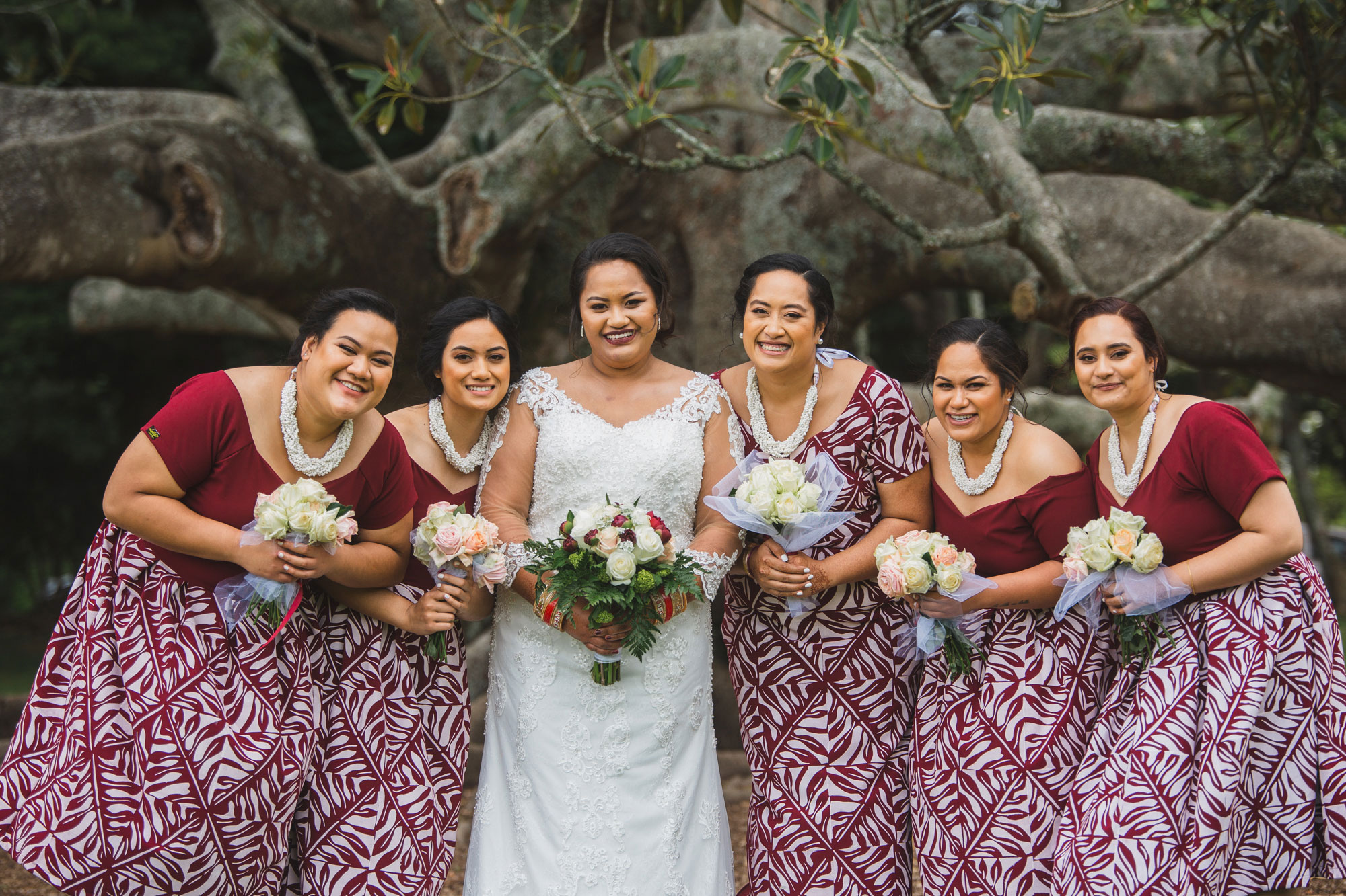 cornwall park bridal party photo