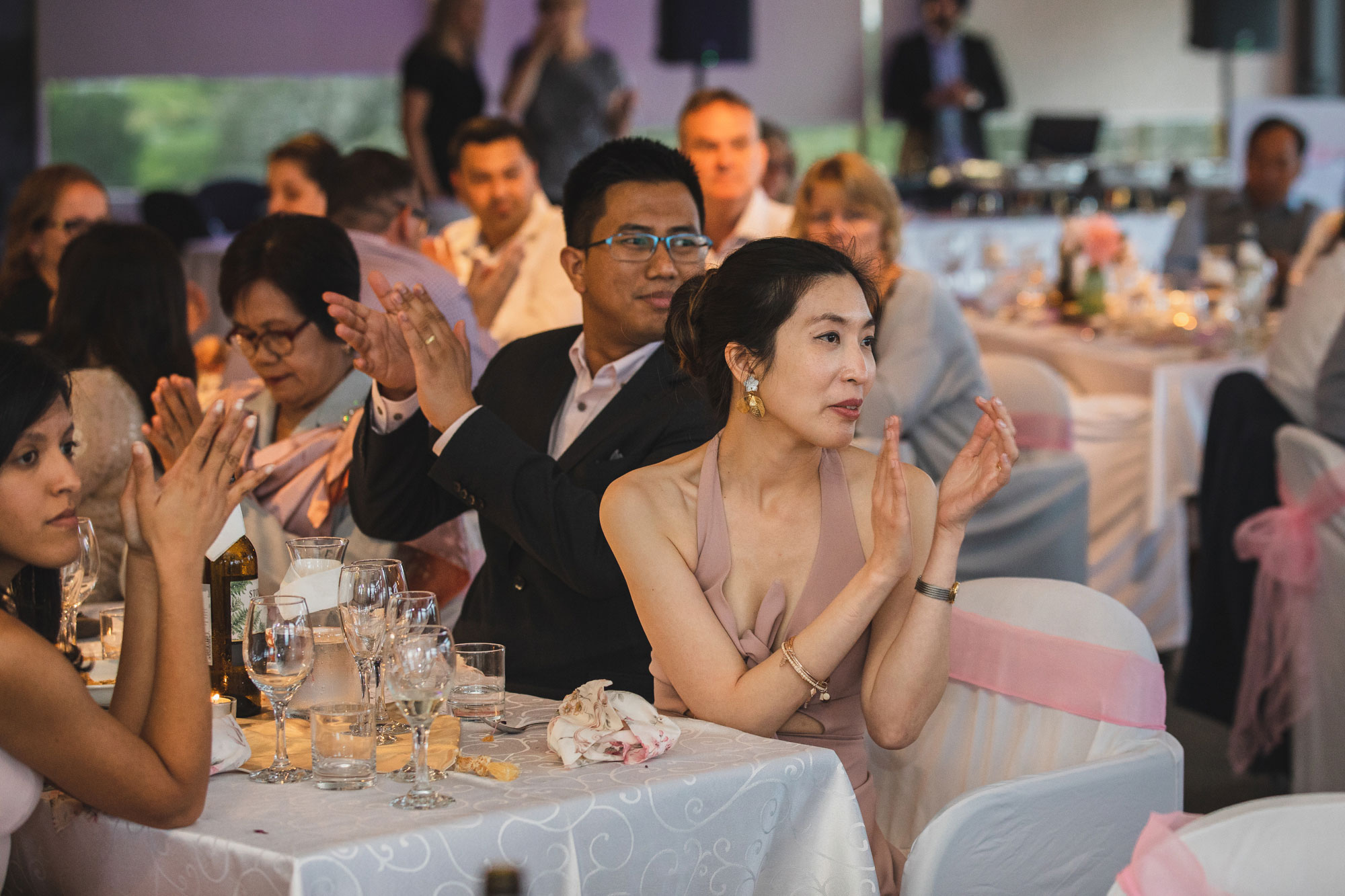 auckland wedding guests clapping