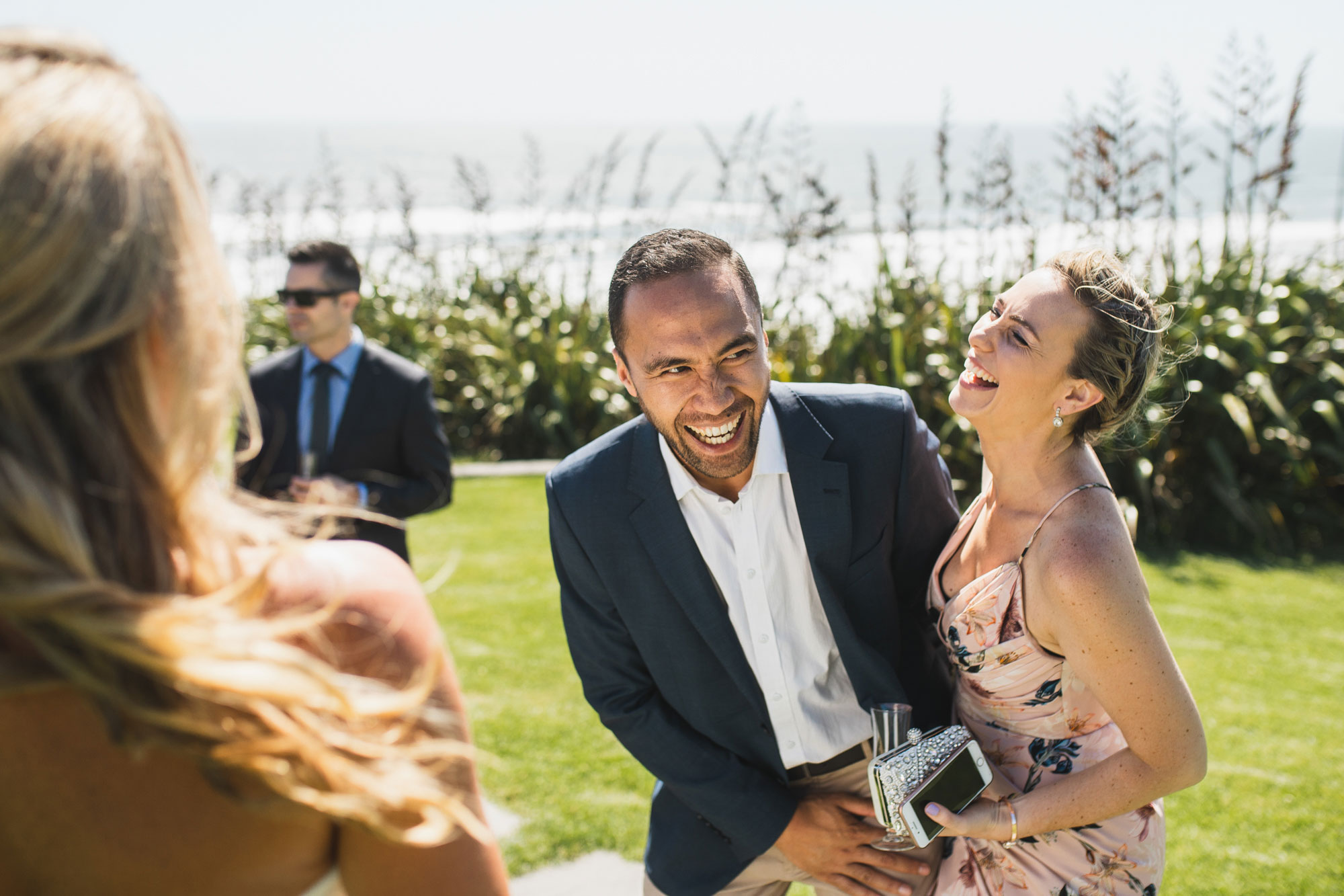 castaways wedding guests laughing