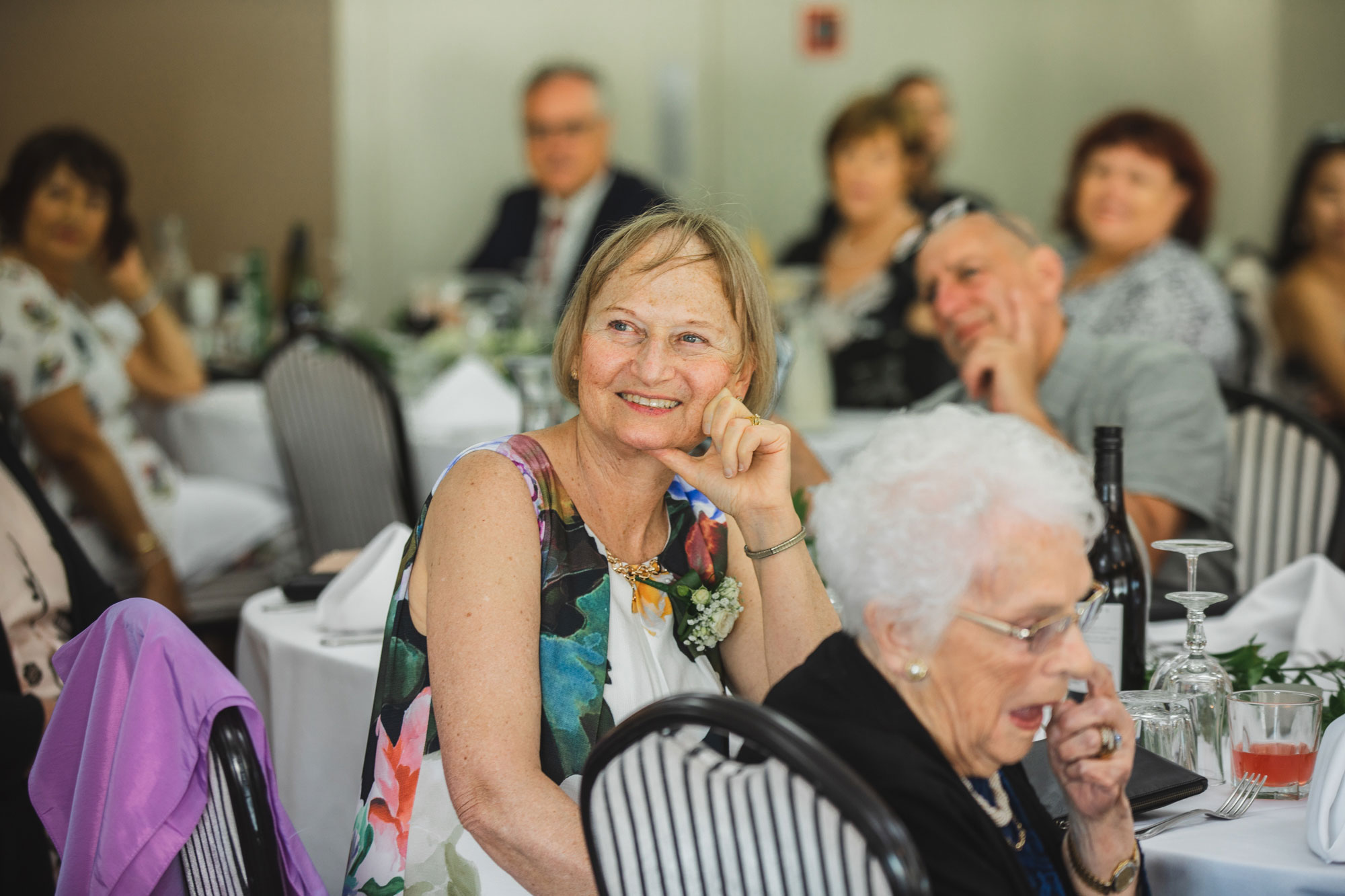 castaways wedding guest smiling