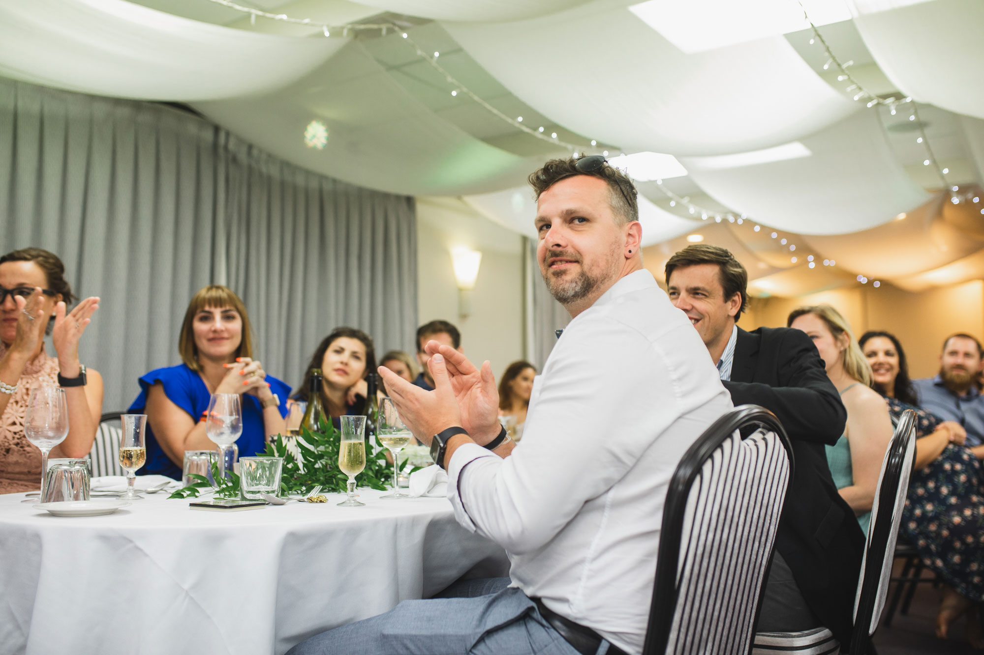 castaways wedding guests clapping