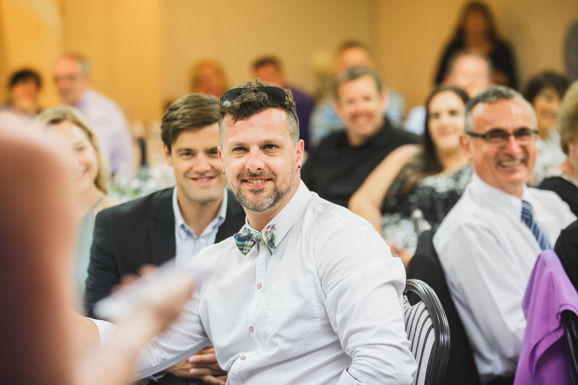 castaways wedding guests listening