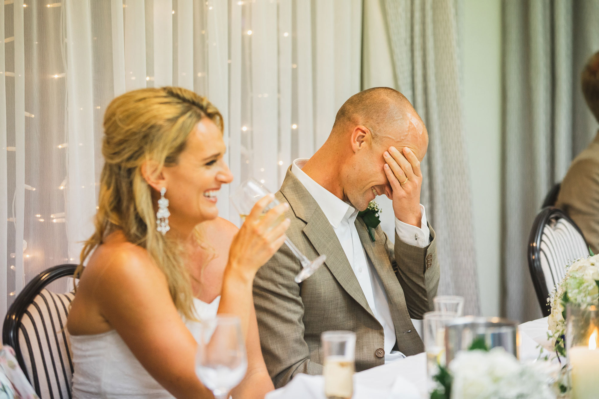 groom reacting to speech