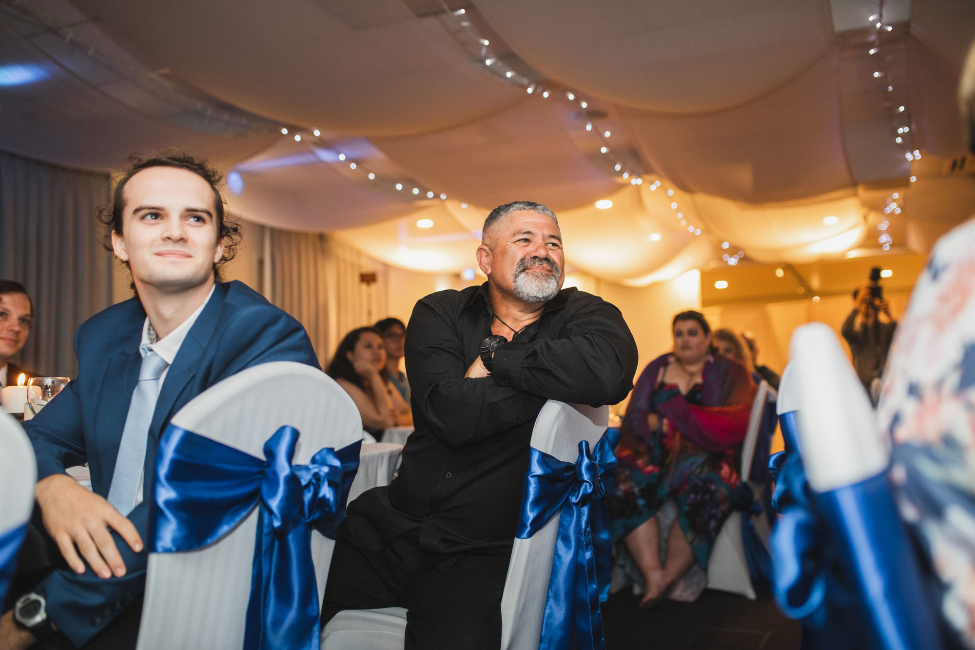 castaways wedding reception guests listening