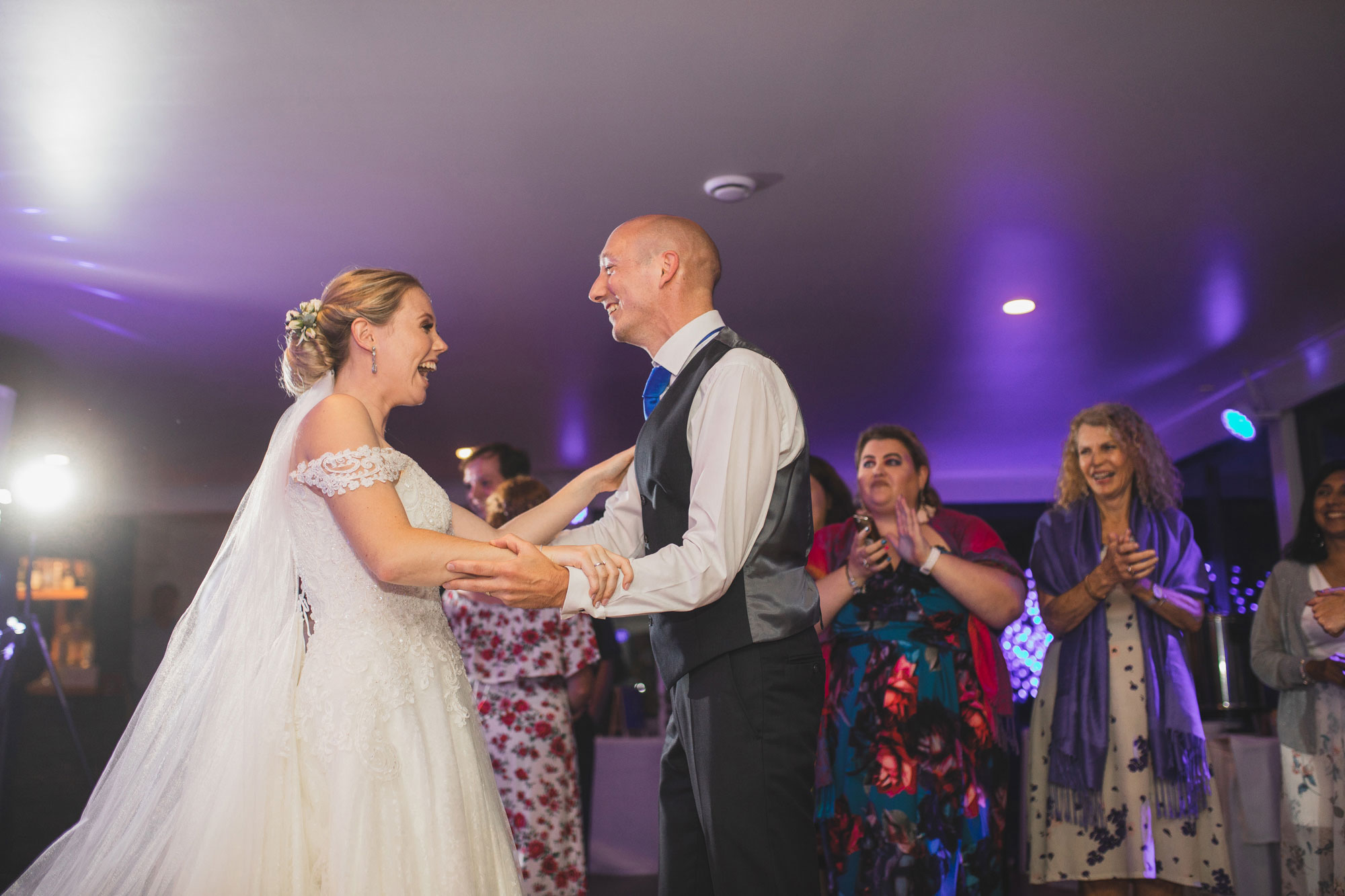 castaways wedding bride and groom dance