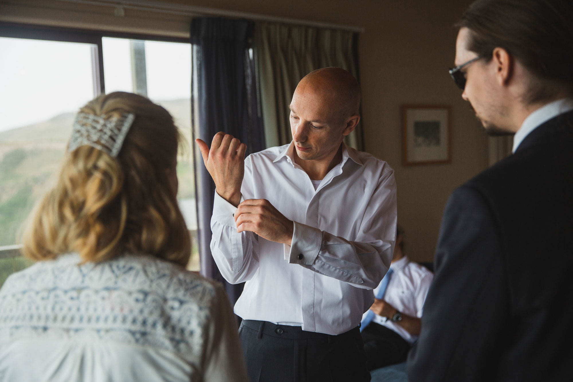 castaways wedding groom getting ready