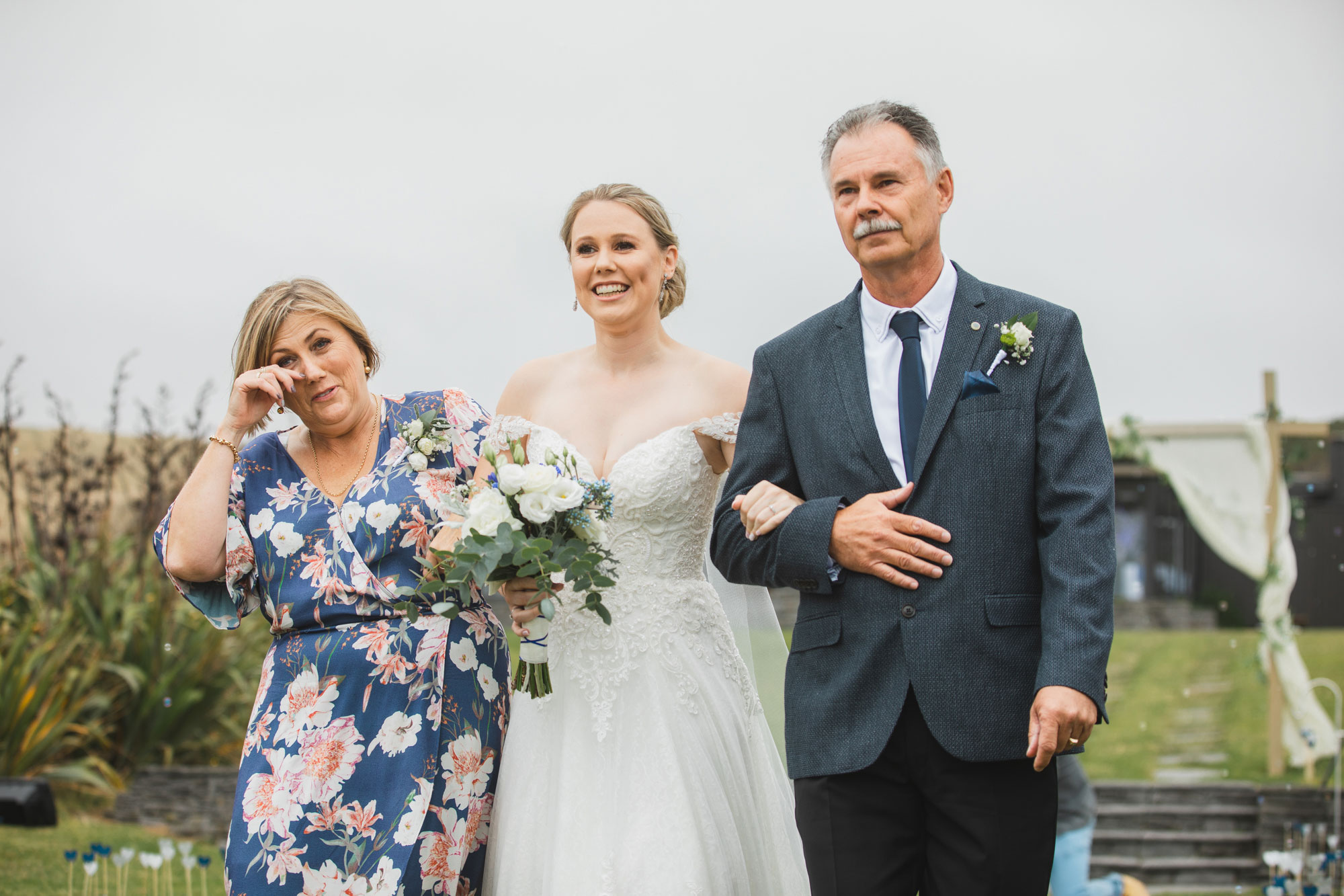 castaways auckland wedding bride walk down aisle