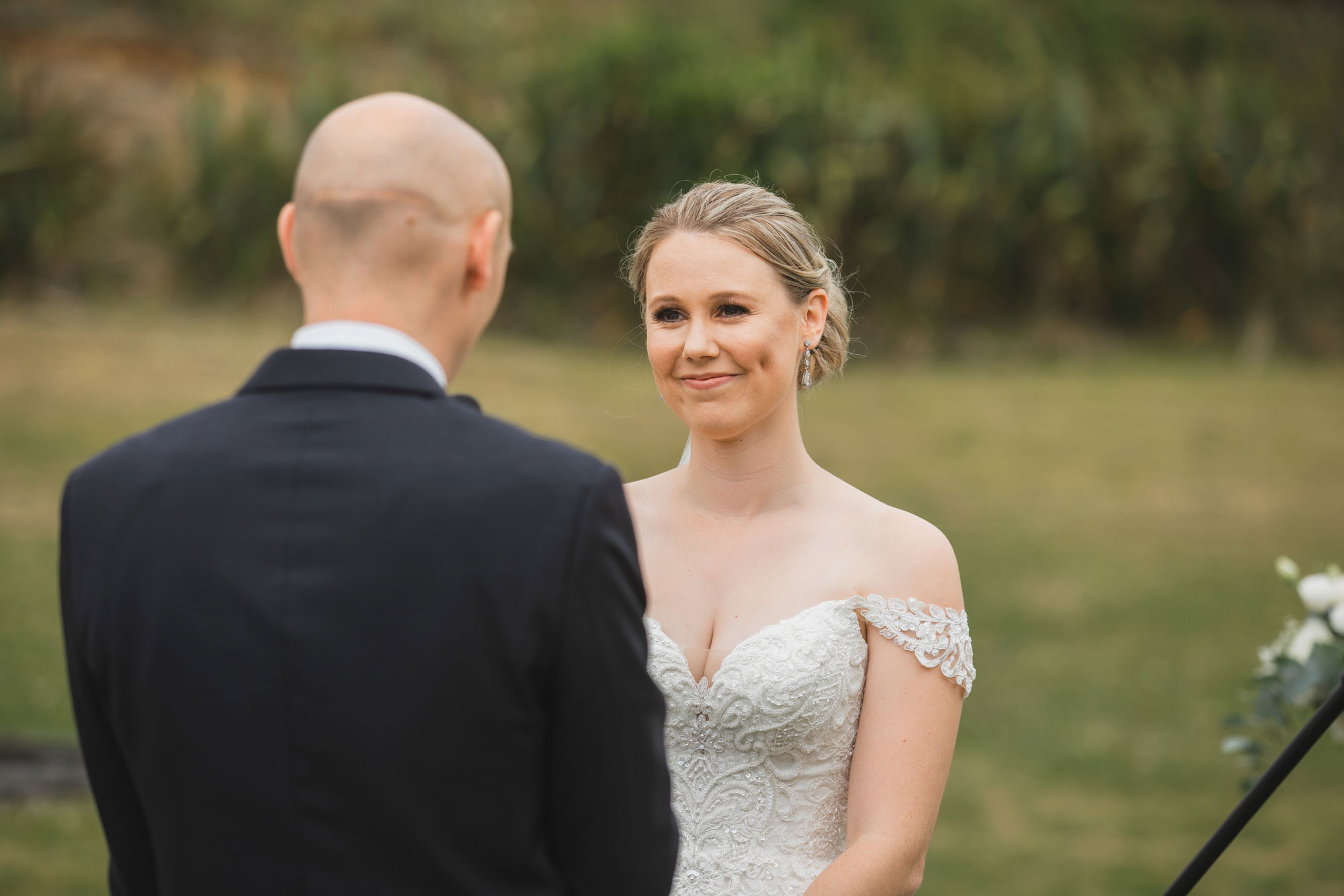 castaways auckland wedding bride smiling