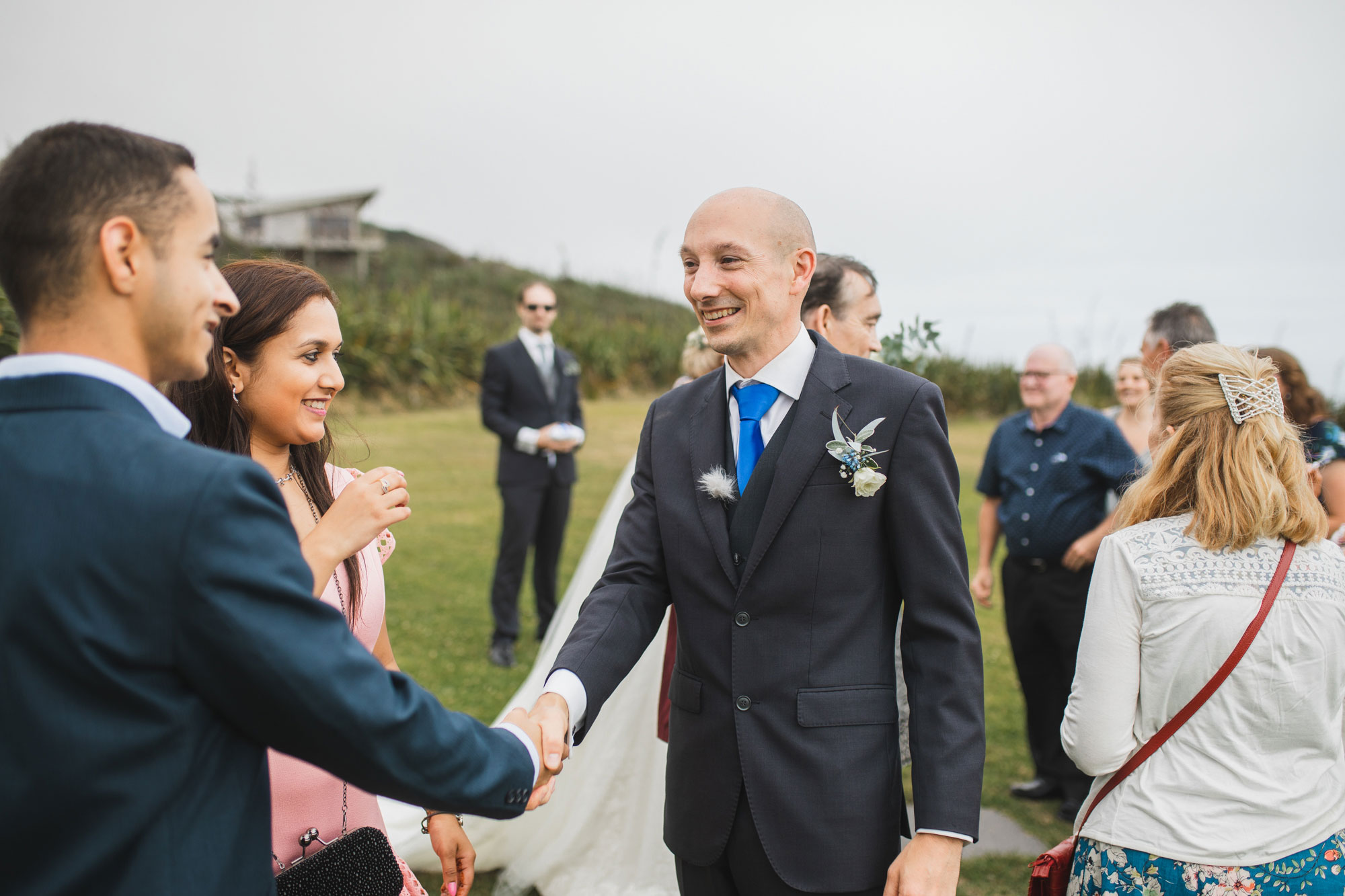 castaways auckland wedding groom and guests