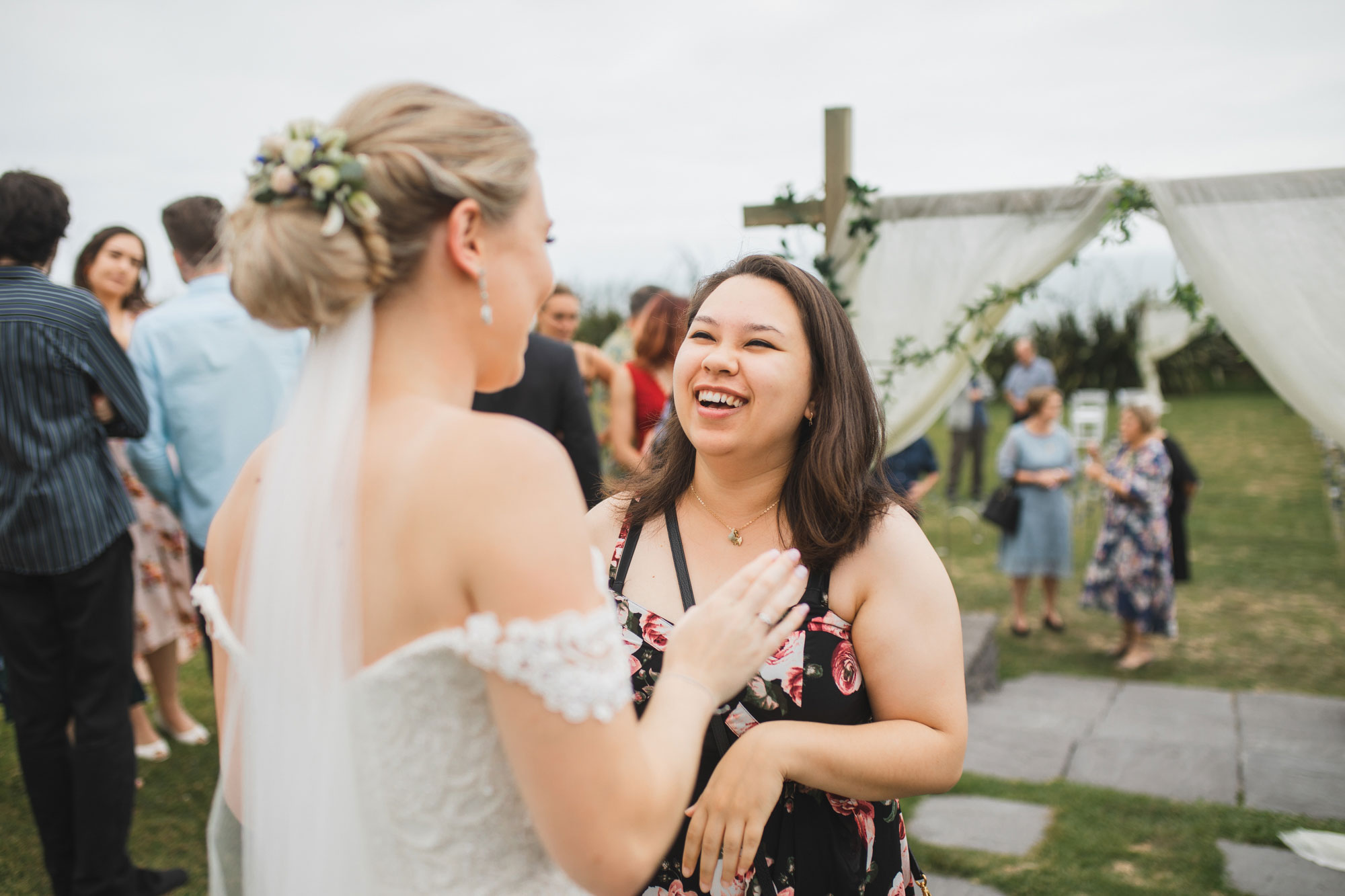 castaways auckland wedding guests laughing