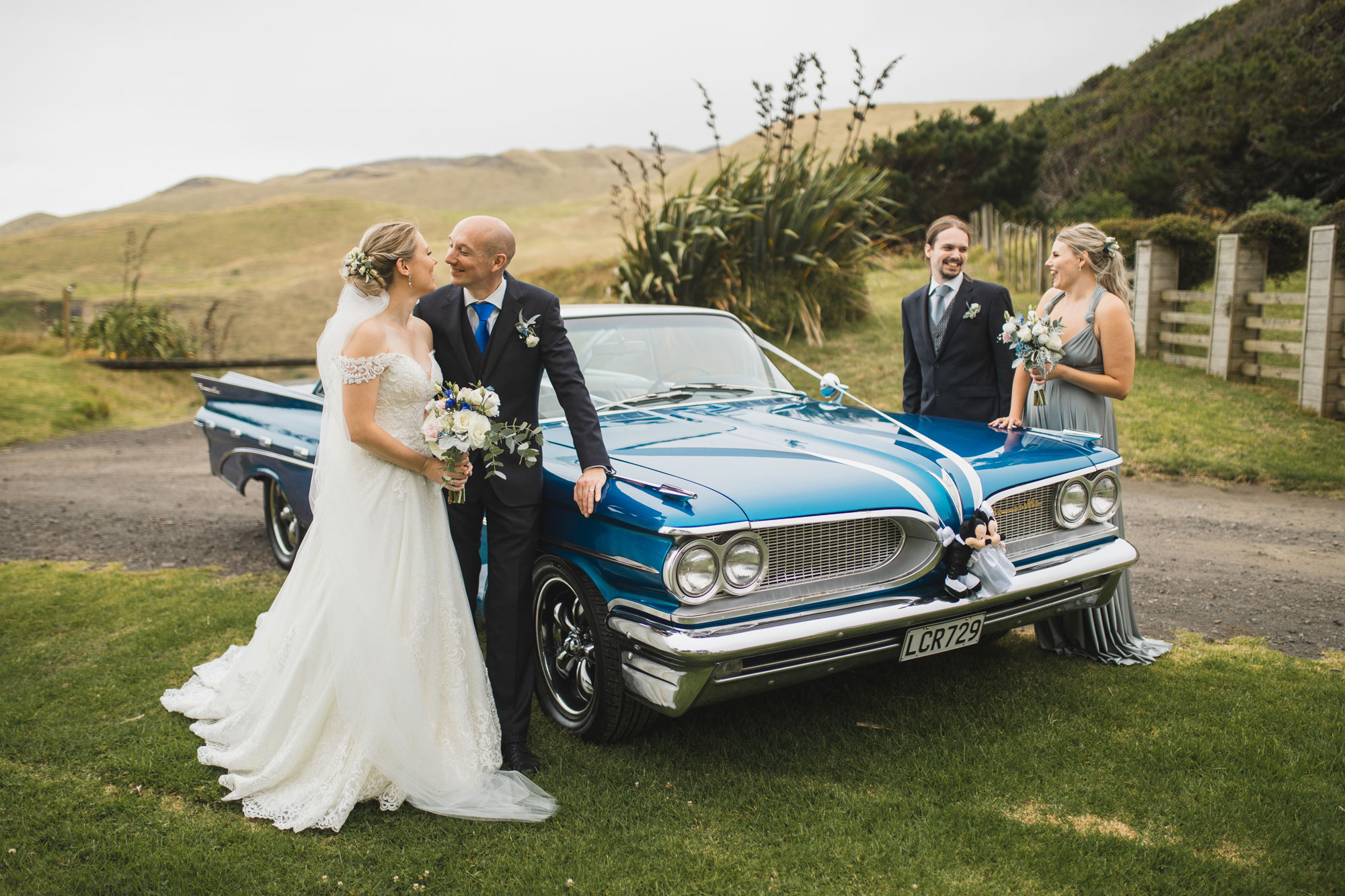 castaways auckland wedding party and car