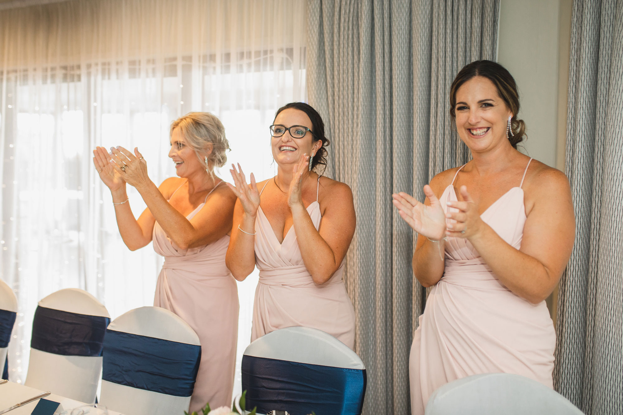 auckland castaways wedding bridal party cheering