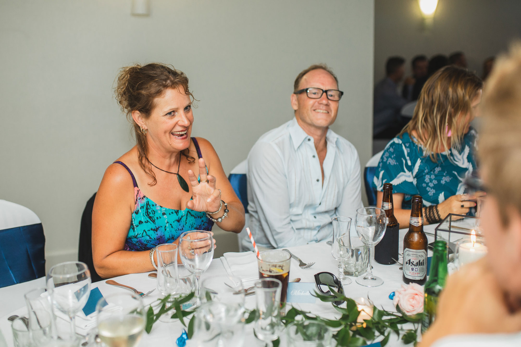 auckland castaways wedding guests laughing