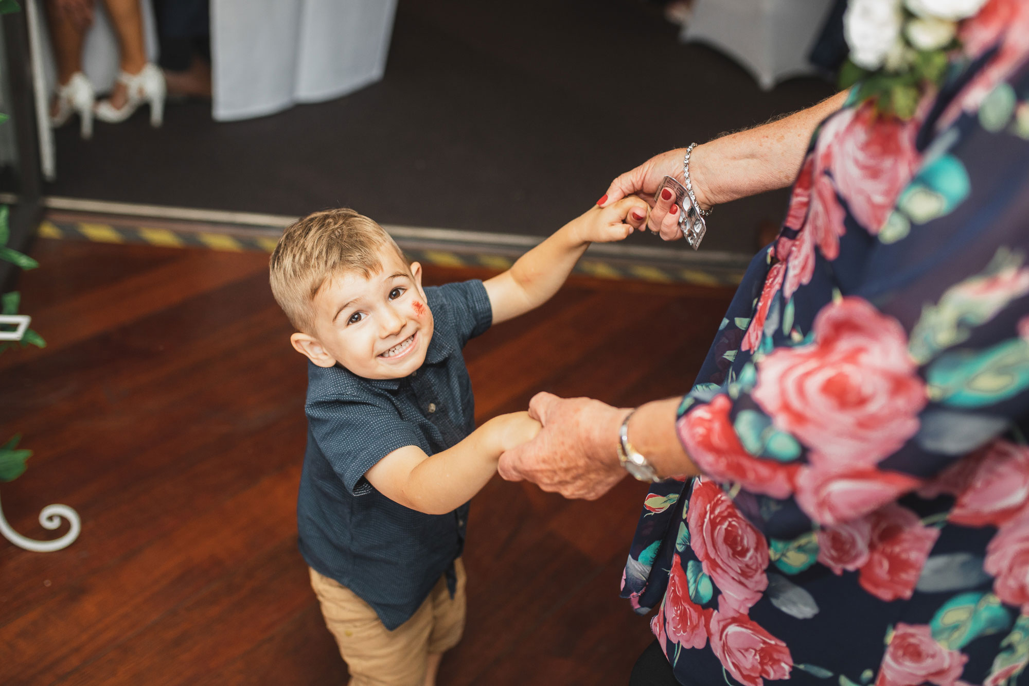 auckland castaways wedding grandma and boy dancing