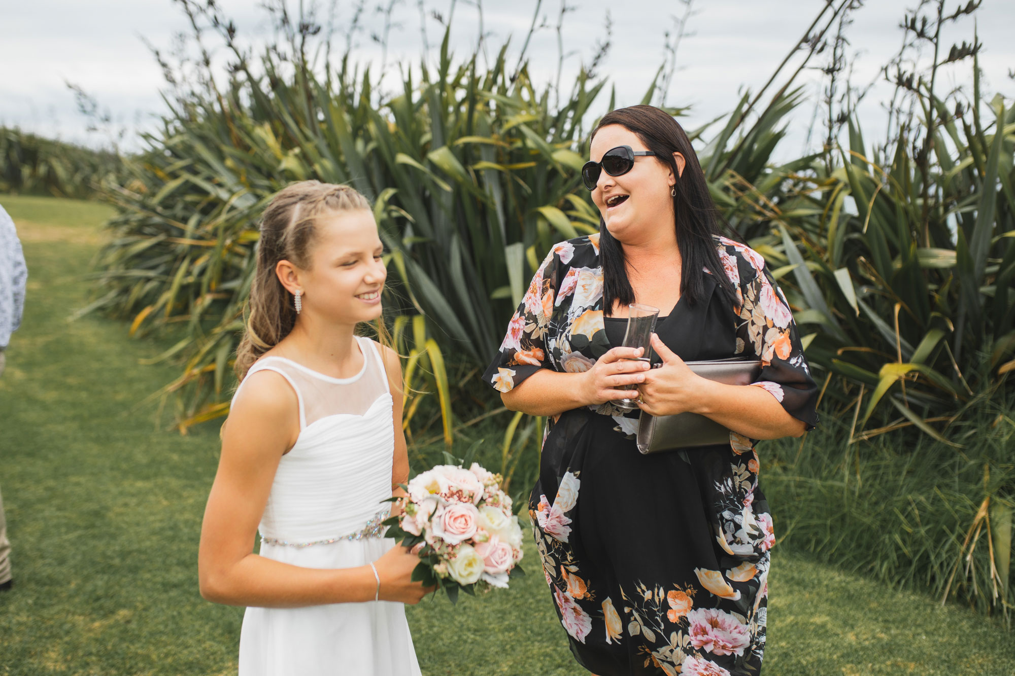 auckland castaways wedding guests having a chat