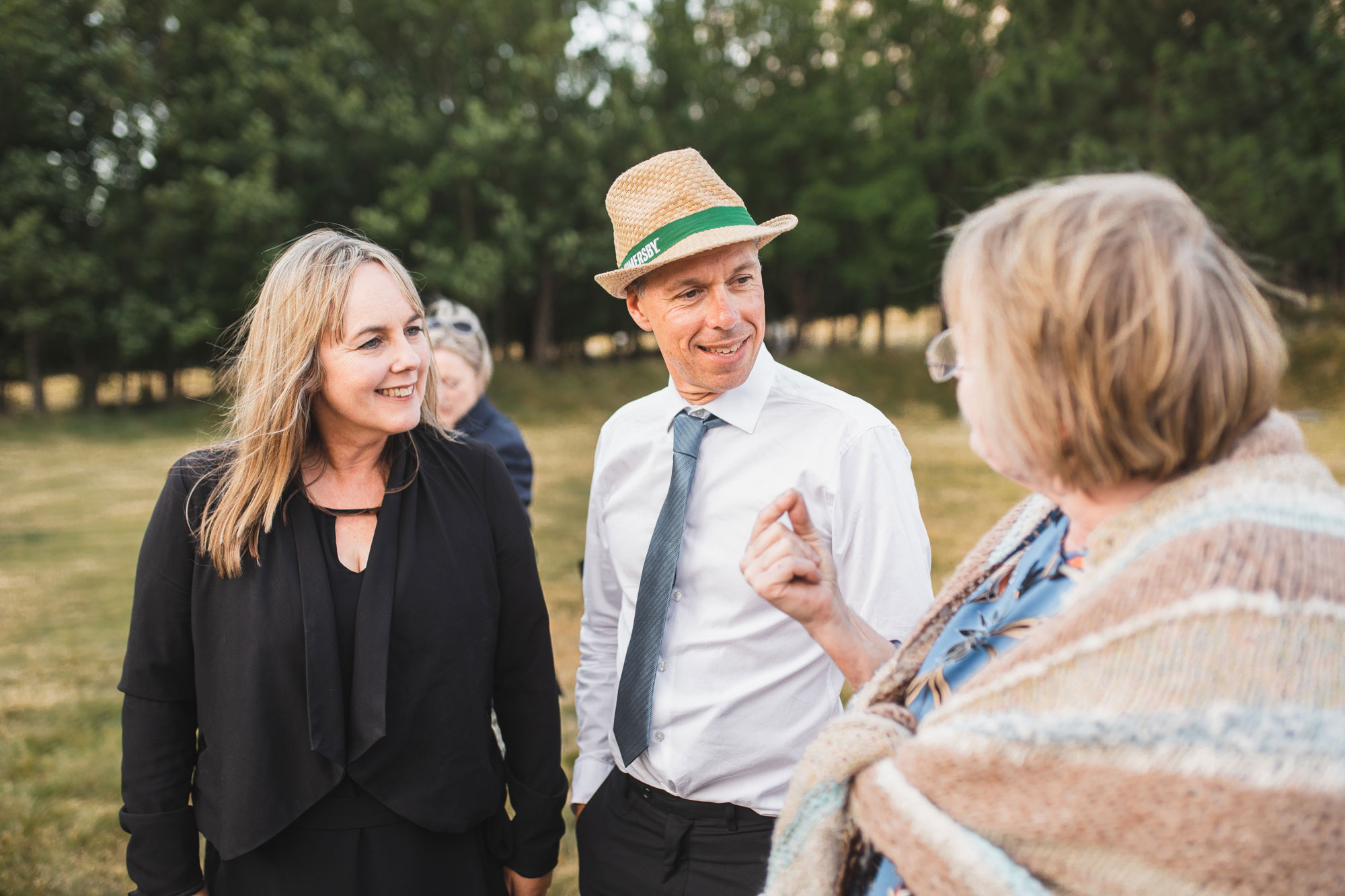 christchurch wedding guest talking