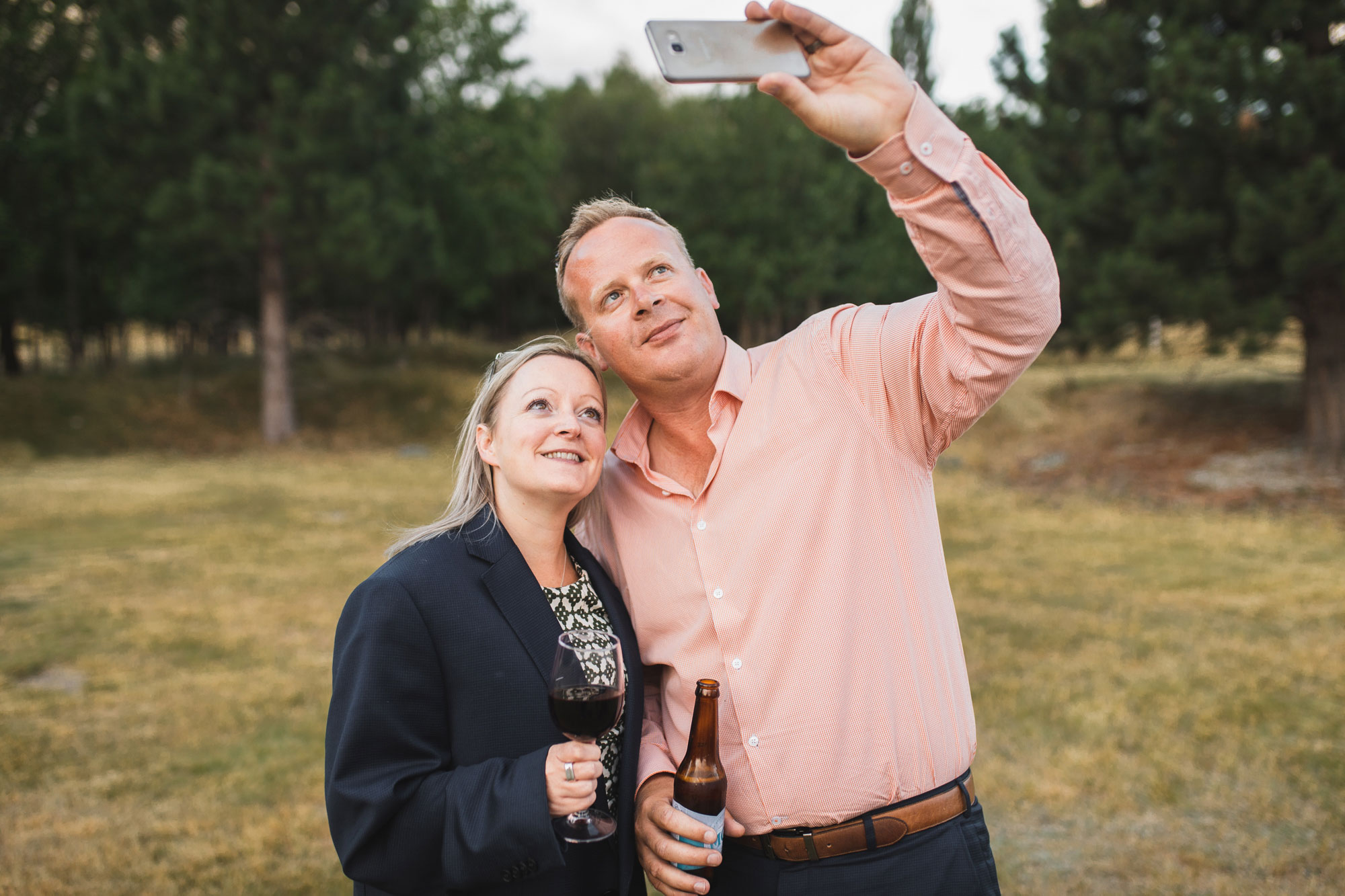 christchurch wedding guests selfie