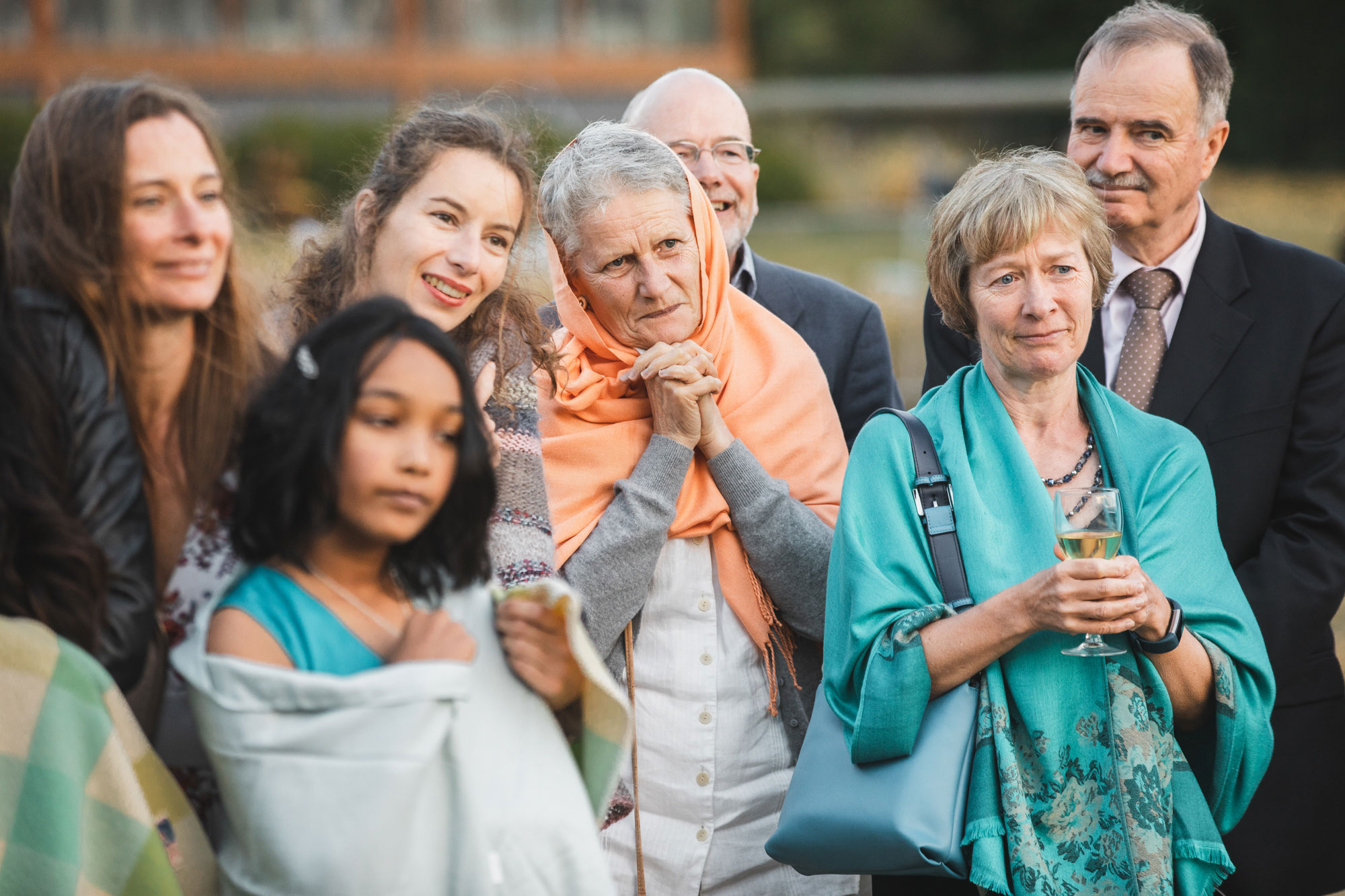 christchurch wedding guests listening to speech