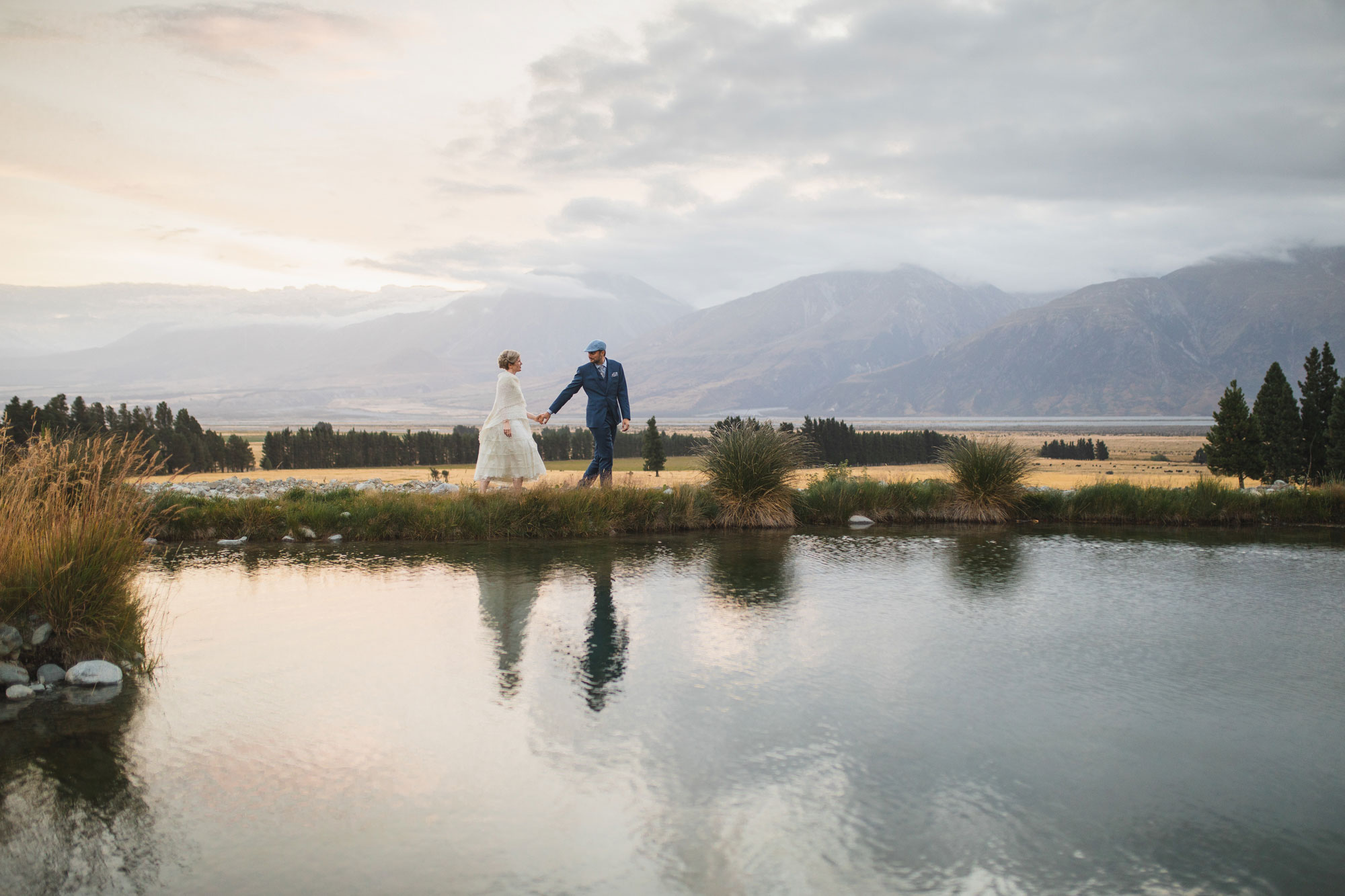 christchurch wedding mt potts lodge reflection