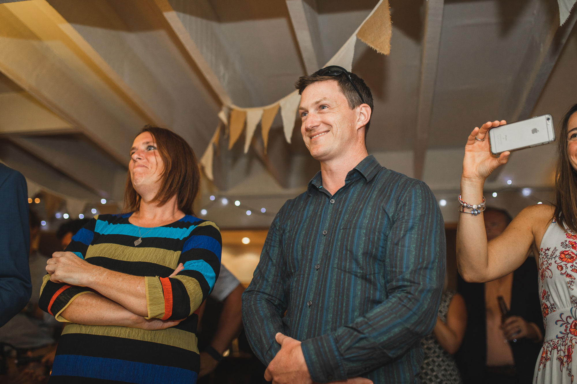 christchurch wedding guests smiling