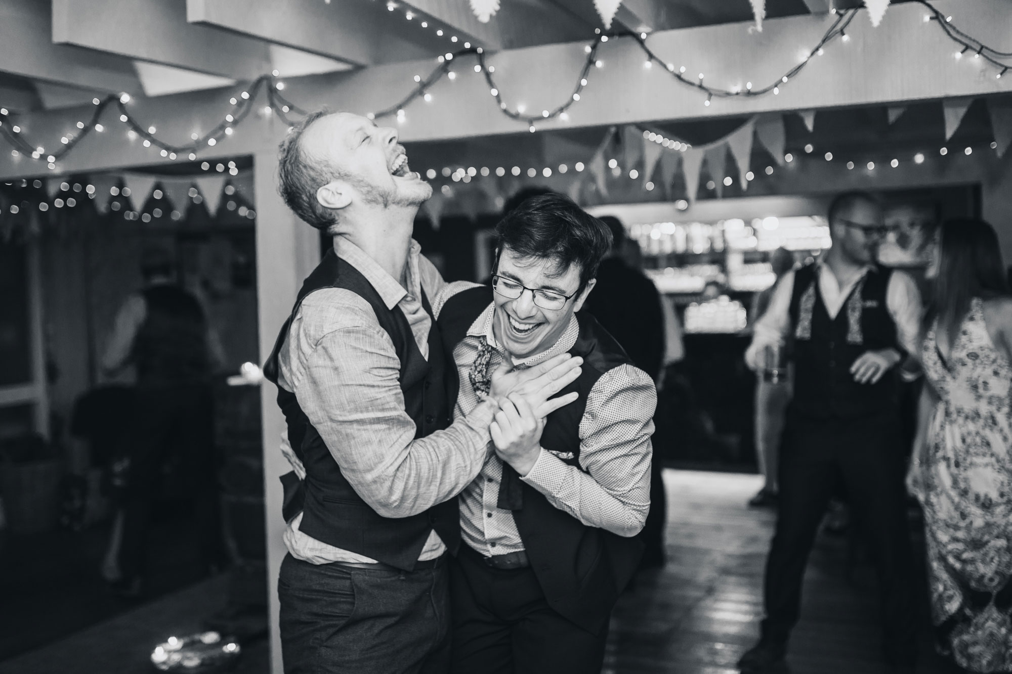 christchurch wedding groomsmen having fun