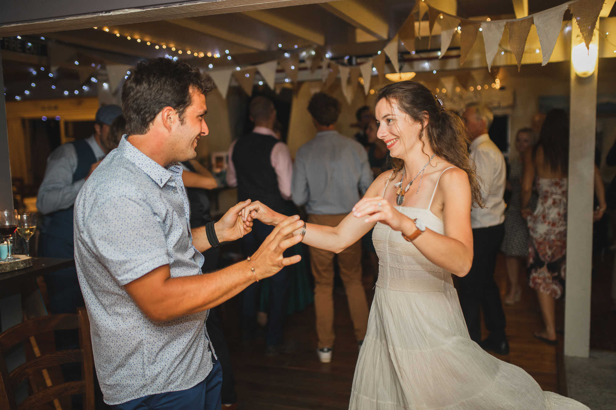 christchurch wedding guests at reception dancing