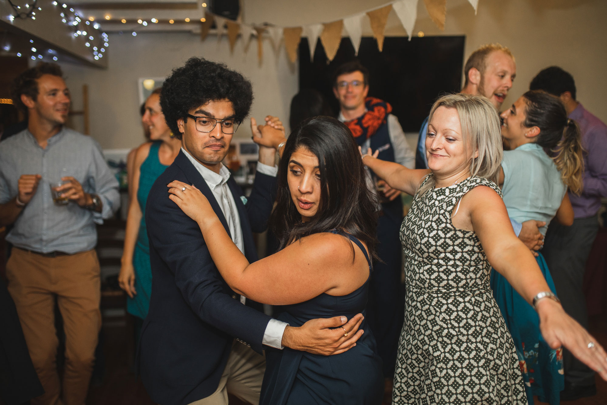 christchurch wedding guests having a good time