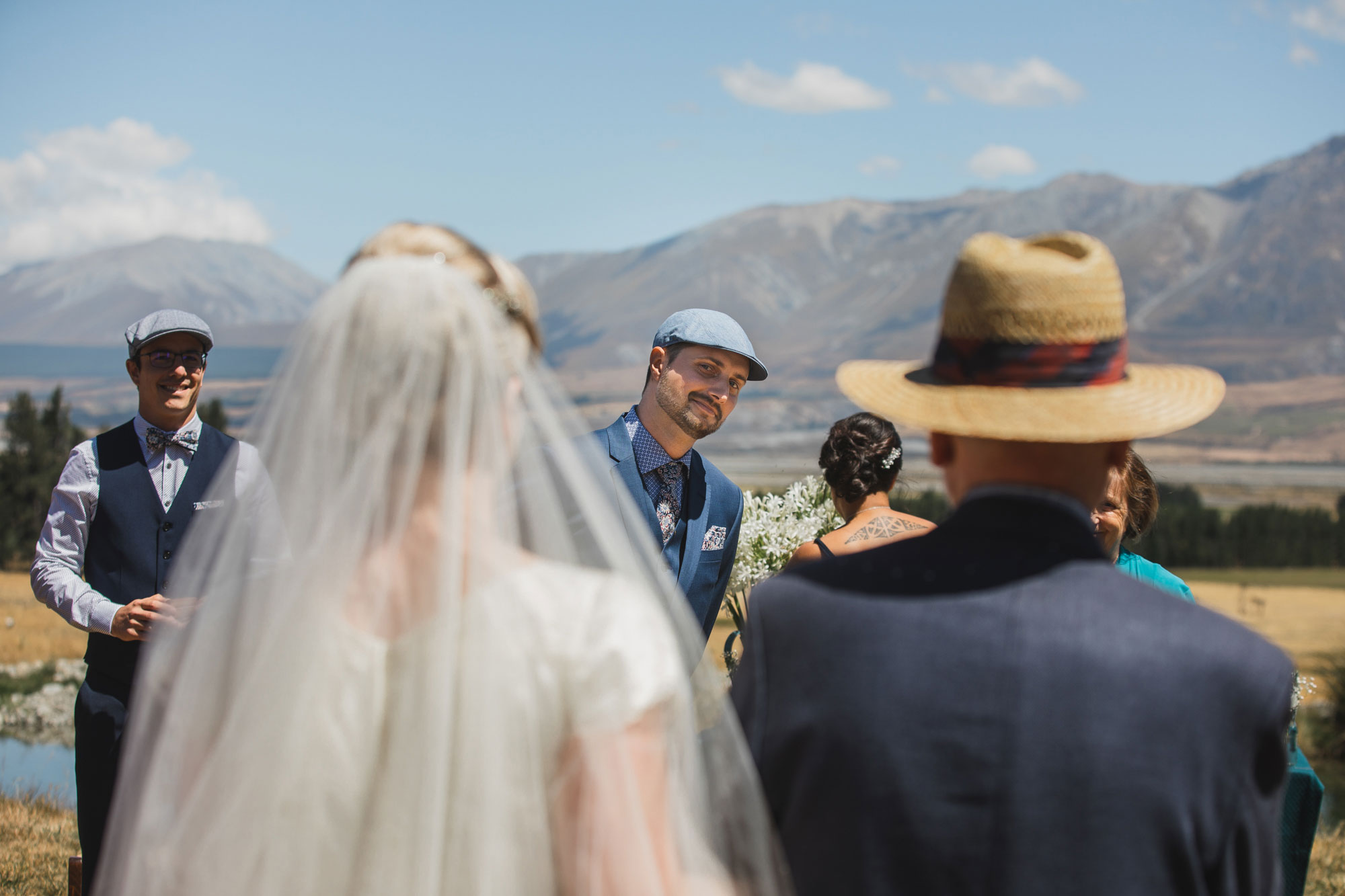 christchurch wedding groom waiting for bride